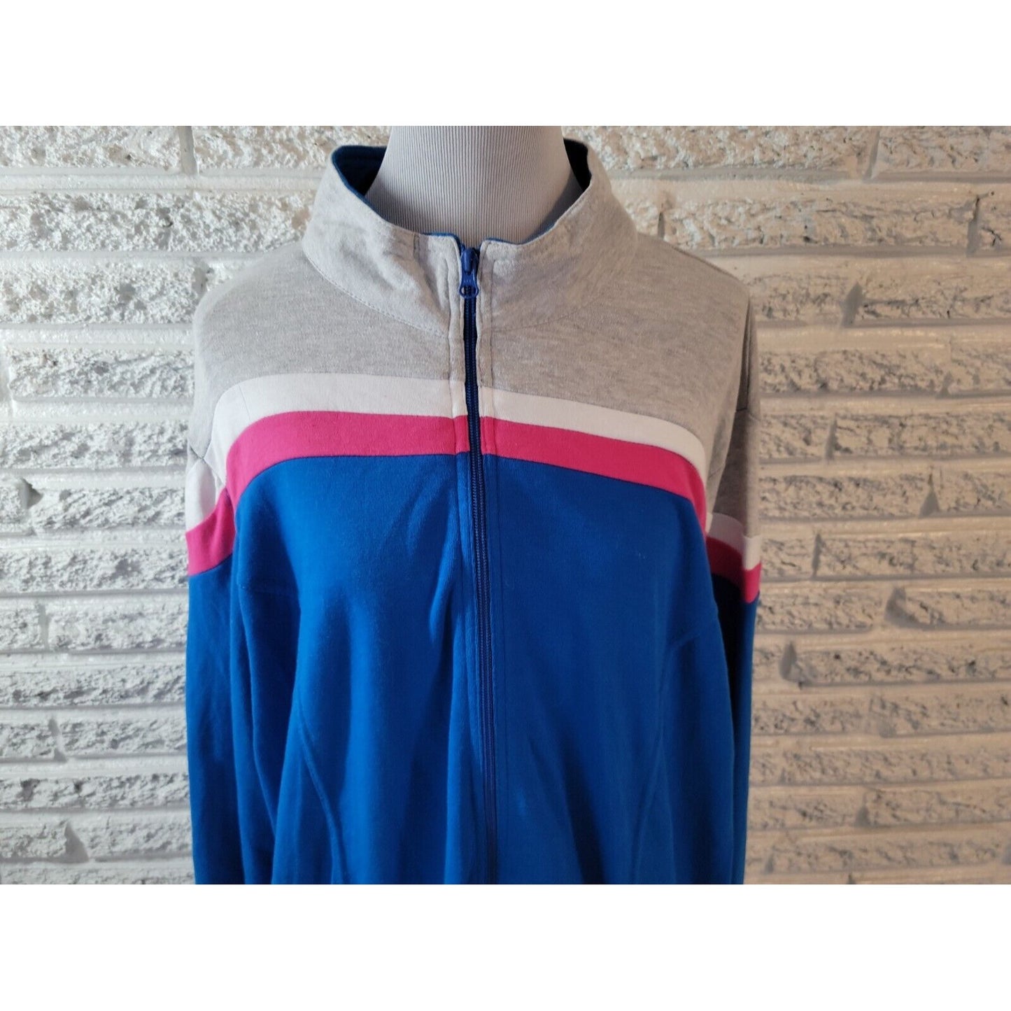 Woman Within Womens Jacket 2X 26 28 Long Sleeve Full Zip Cotton Blend Activewear