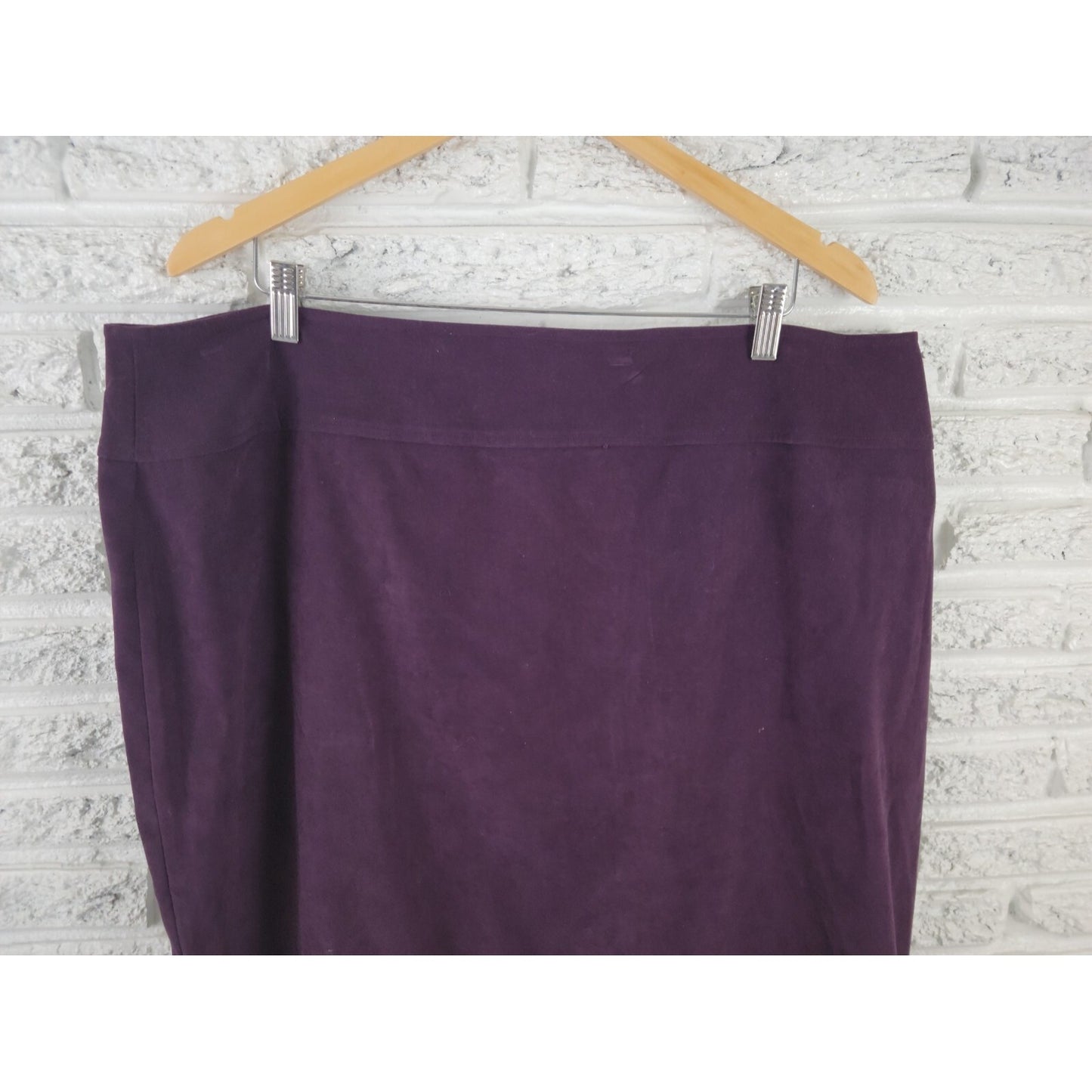 Avenue Women Skirt 20 Plus Mini Pencil Straight Velour Slit Purple Office Casual