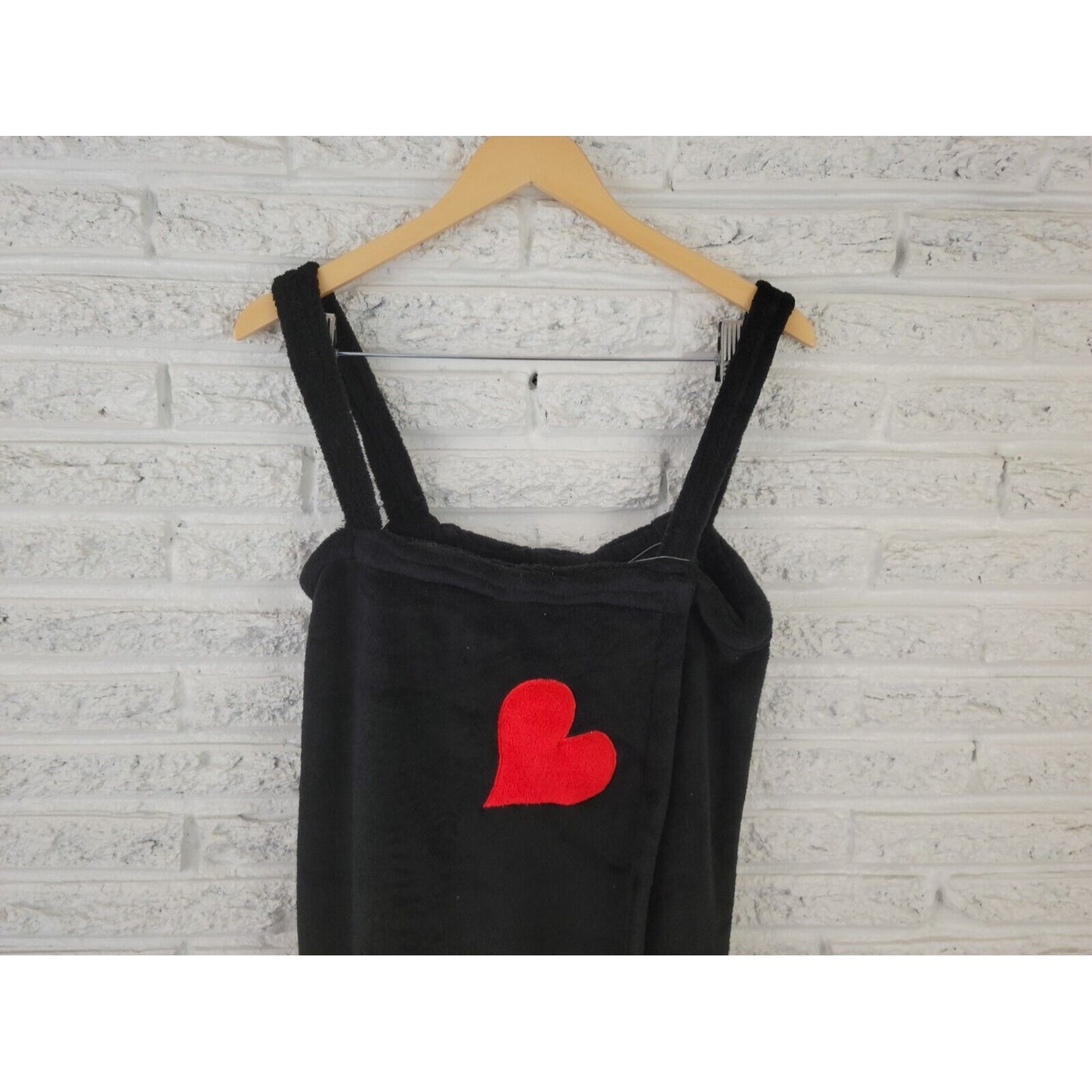 Just Love Womens Swim Coverup 2X Mini Wrap Flannel Black Heart Sleeveless Pool
