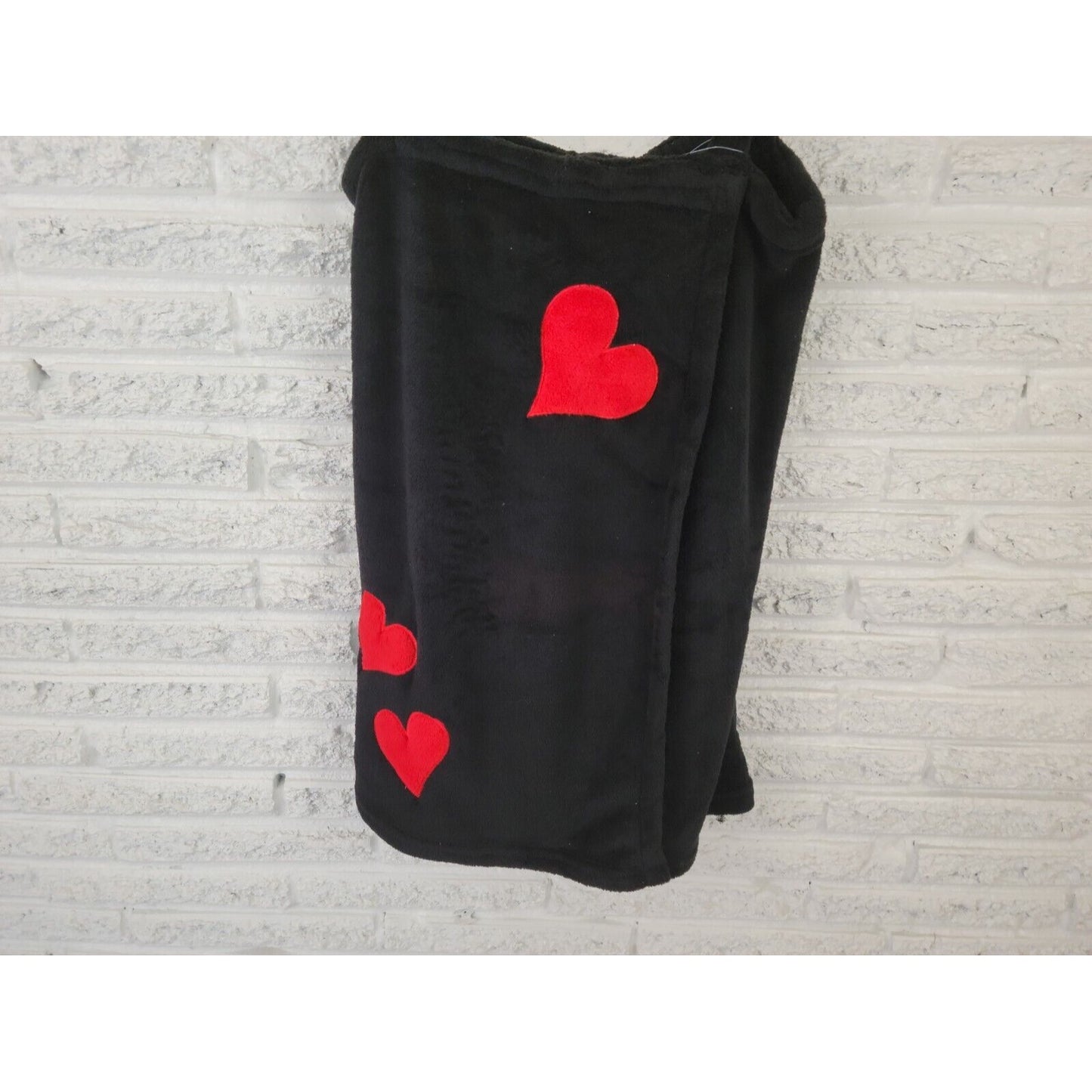 Just Love Womens Swim Coverup 2X Mini Wrap Flannel Black Heart Sleeveless Pool