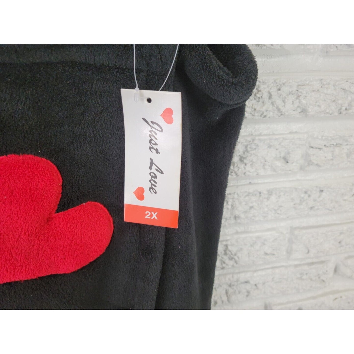 Just Love Womens Swim Coverup 2X Mini Wrap Flannel Black Heart Sleeveless Pool