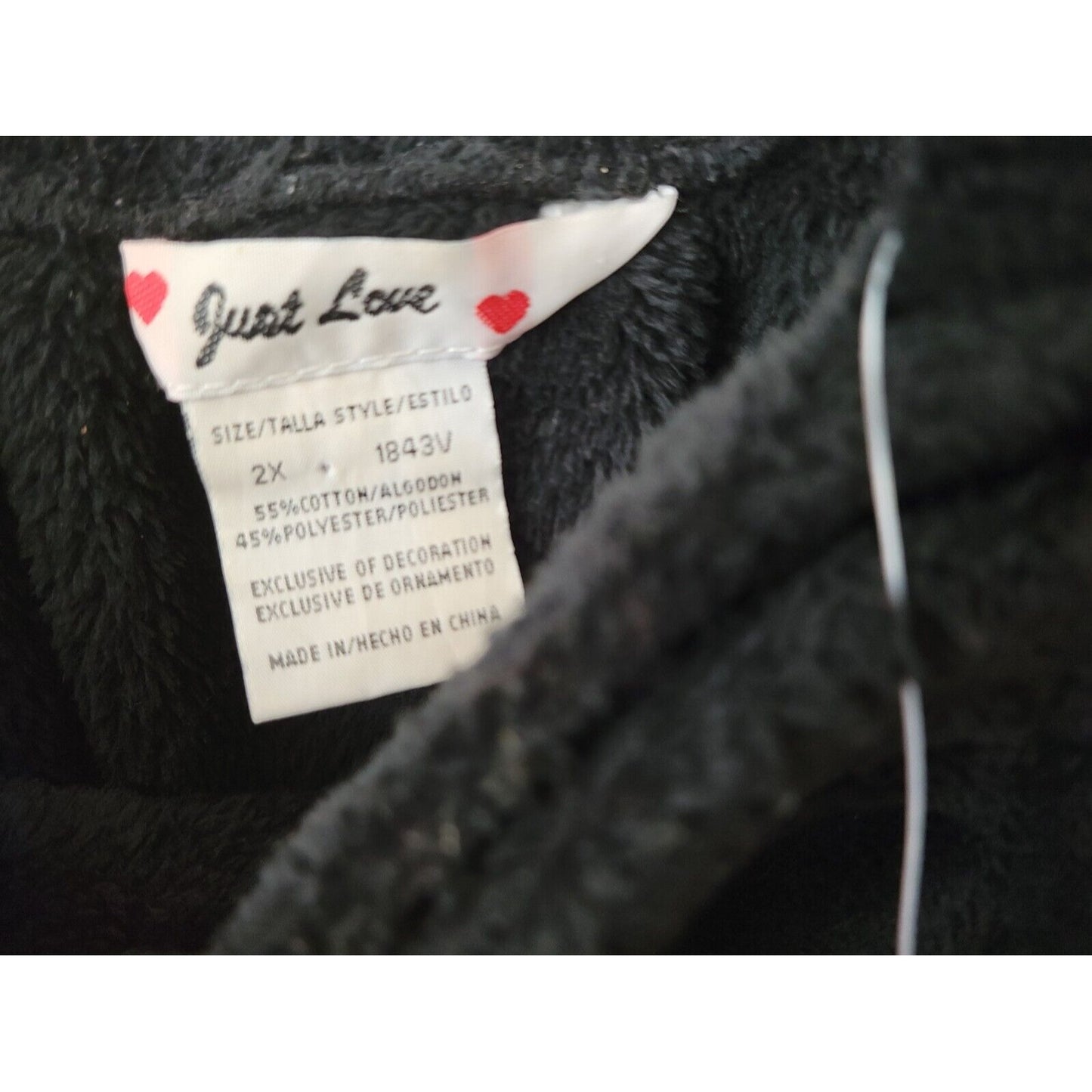 Just Love Womens Swim Coverup 2X Mini Wrap Flannel Black Heart Sleeveless Pool