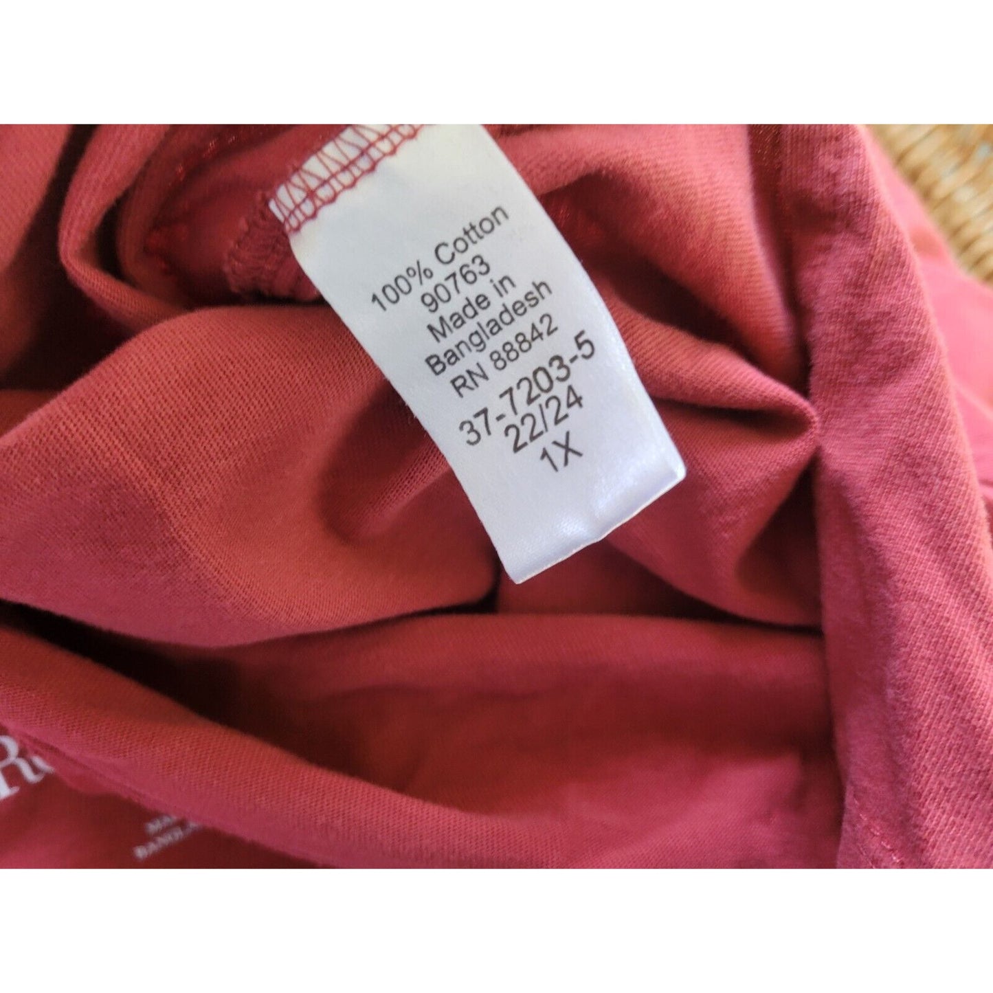 Roamans Womens Top 1X Tee Tunic 3/4 Sleeve Stretchy Cotton Casual Basic
