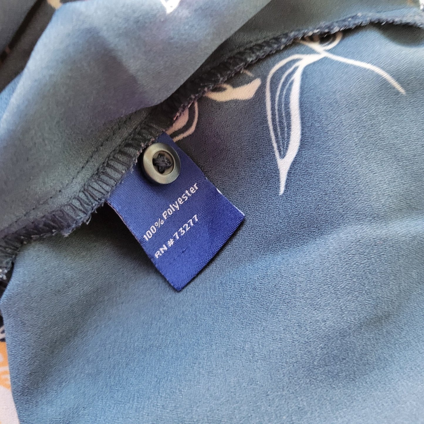 Apt 9 Womens Top XXL Plus Sleeveless Blue Floral Polyester Lightweight Button Up