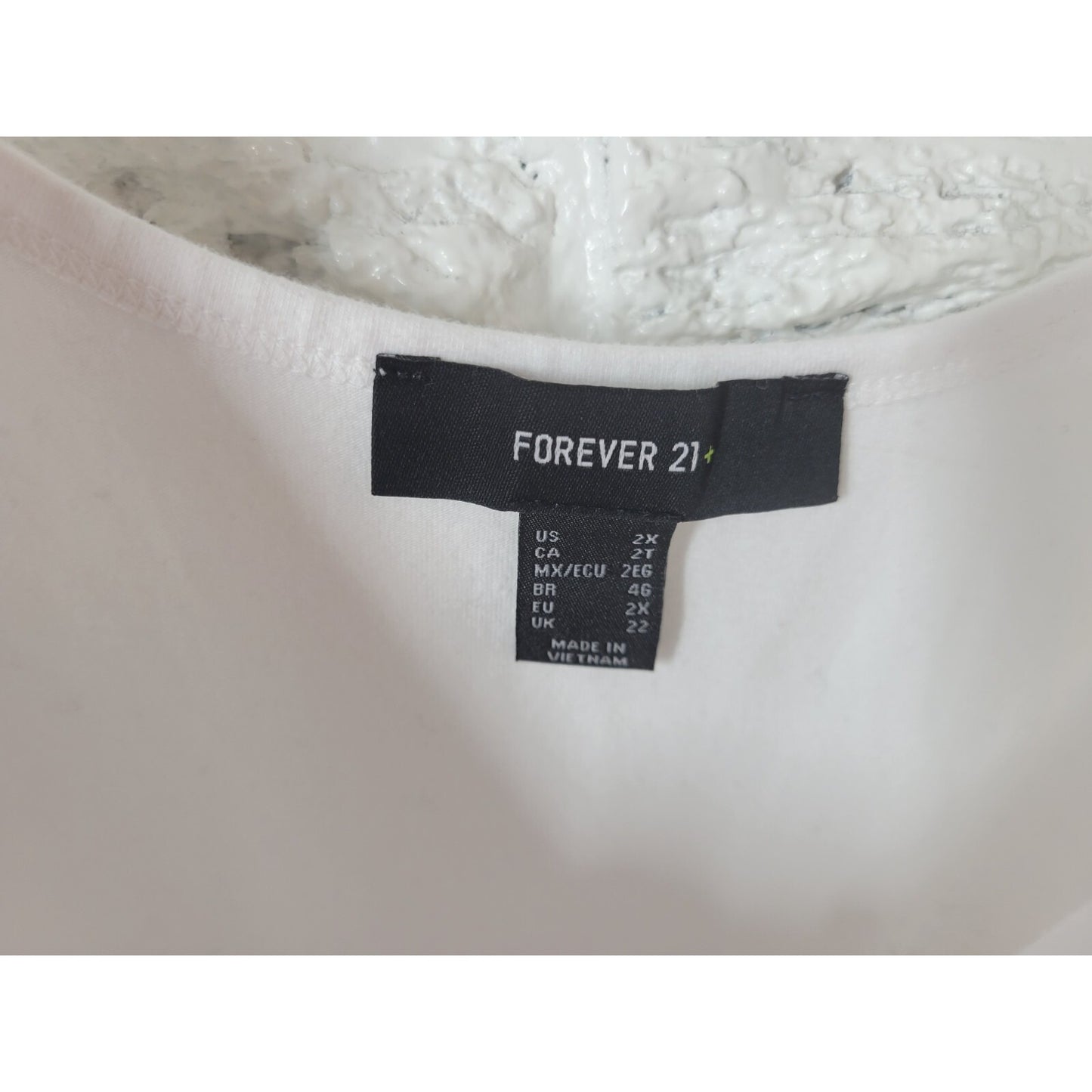 Forever 21 Womens Bodysuit 2X Plus Spaghetti Strap White Snap Cotton Blend