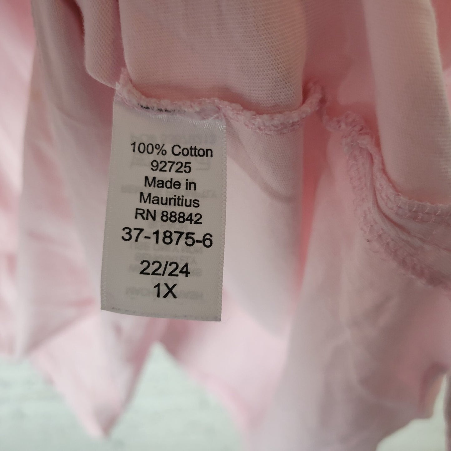 Woman Within Womens Top 1X 22 24 Plus Tank Pink Cotton Lightweight Casual Comfy