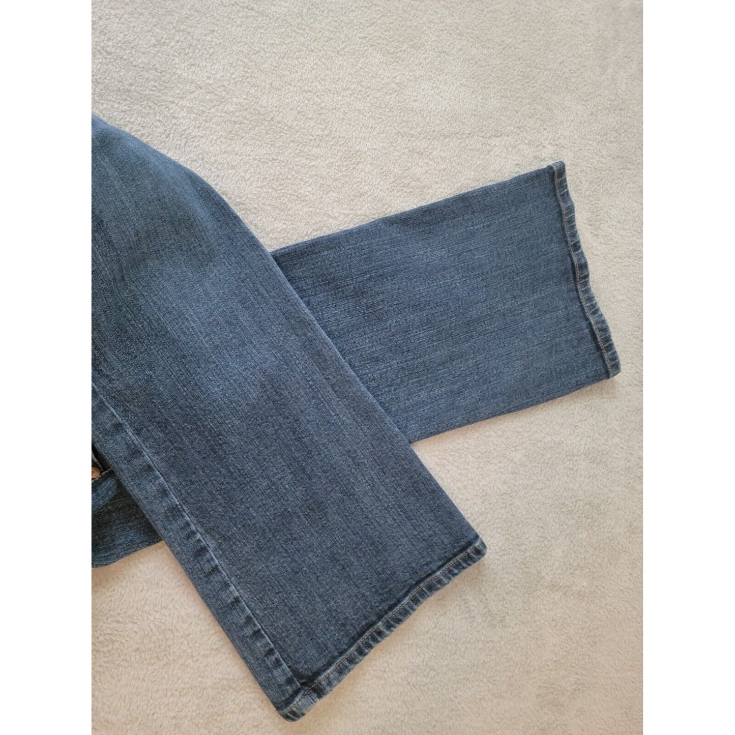 Lee Womens Jeans 18M Straight Leg Dark Blue Denim Elastic Waist Zip Fly Stretchy