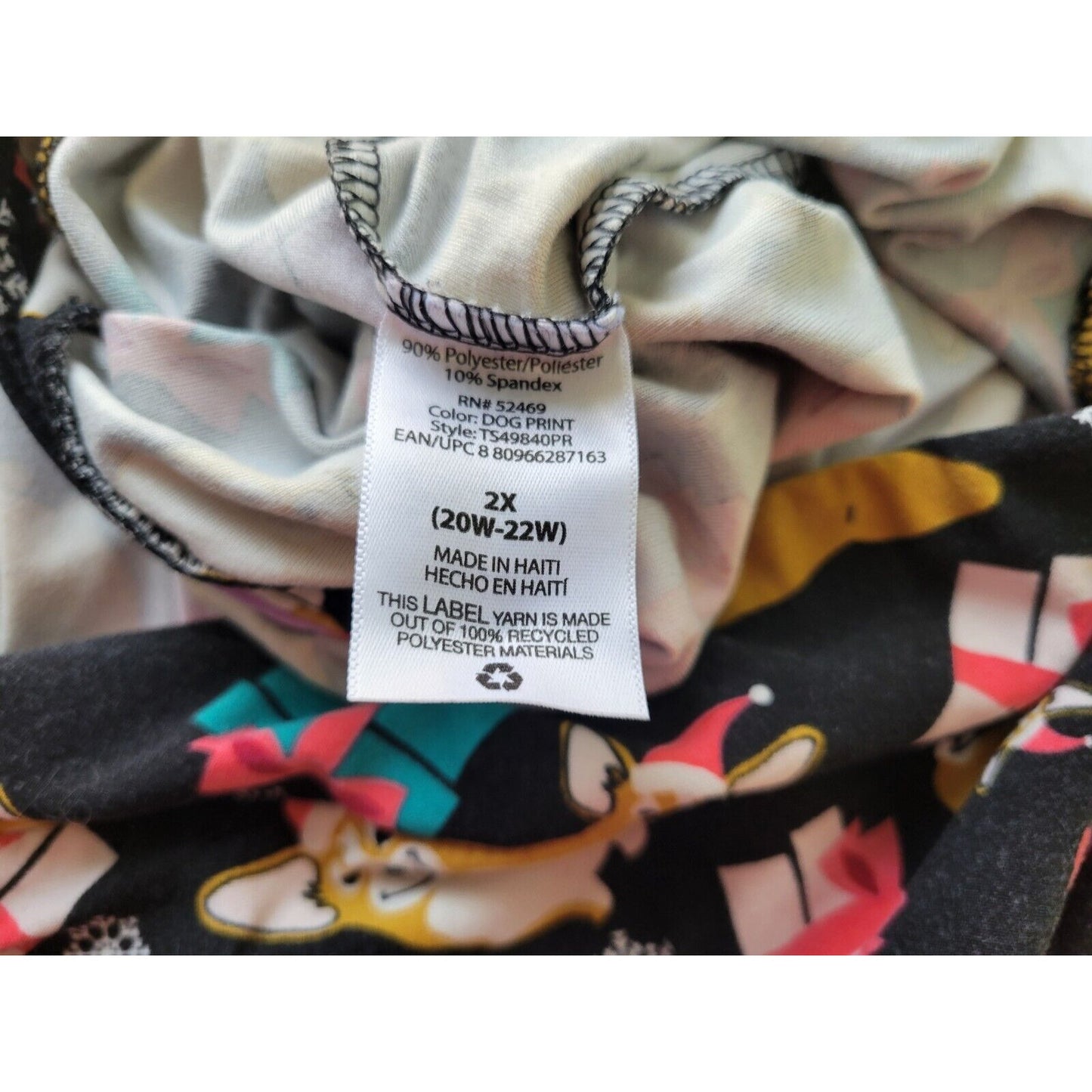 Christmas Terra Sky Womens Pants 2X Plus Pajama Corgi Dog Black Loungewear