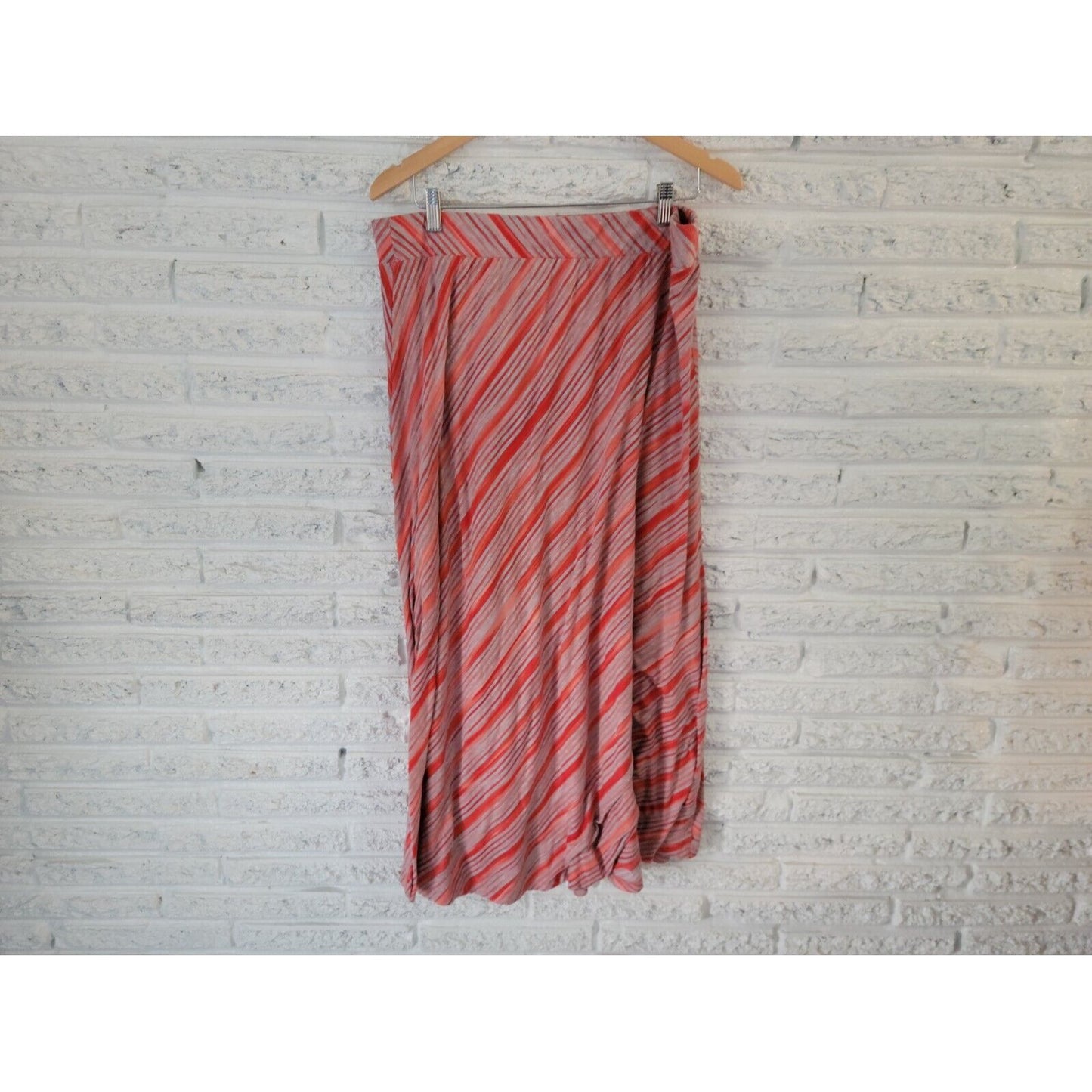Cato Women Skirt 18W 20W Plus Pull On Maxi Red Stripe Casual Stretchy Straight