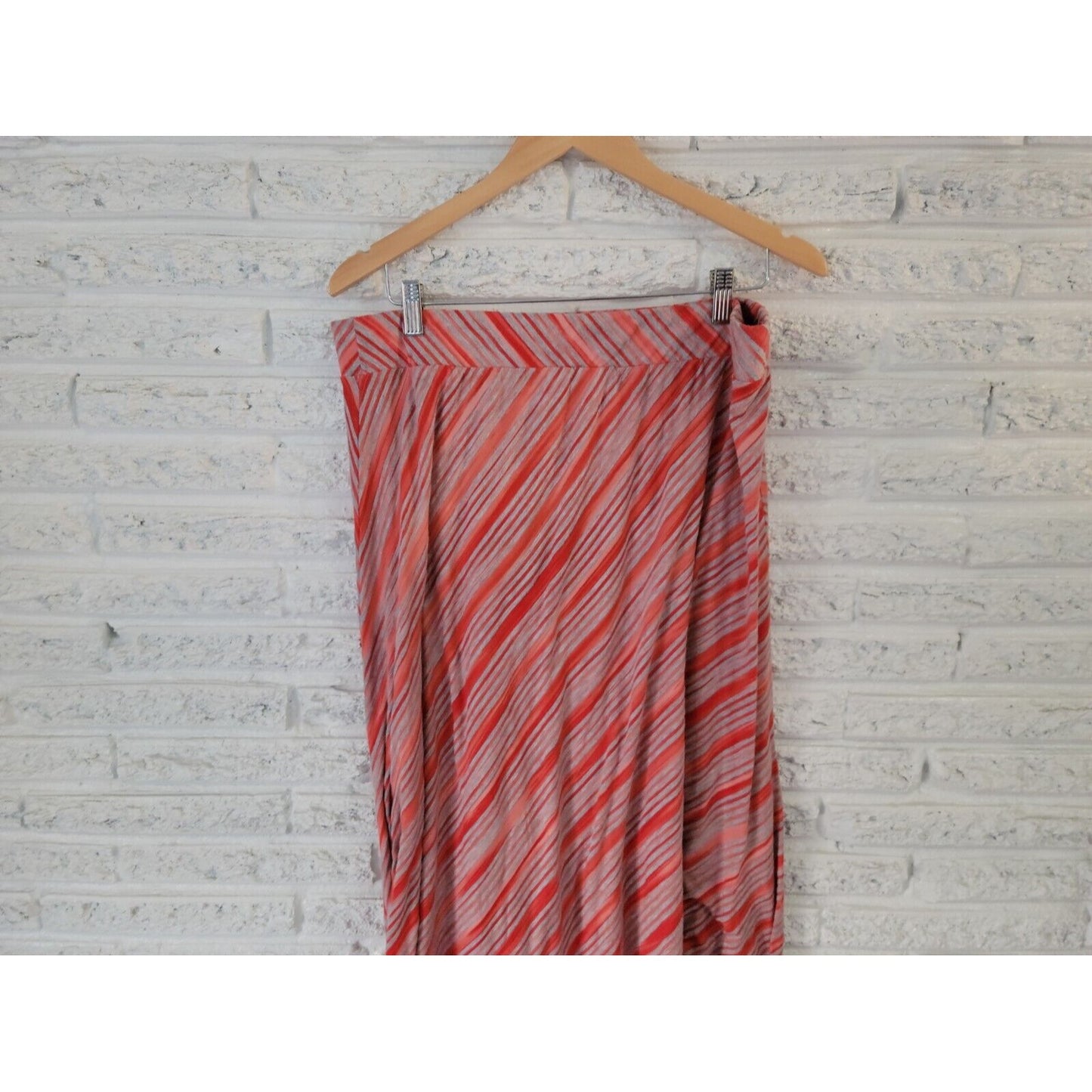 Cato Women Skirt 18W 20W Plus Pull On Maxi Red Stripe Casual Stretchy Straight