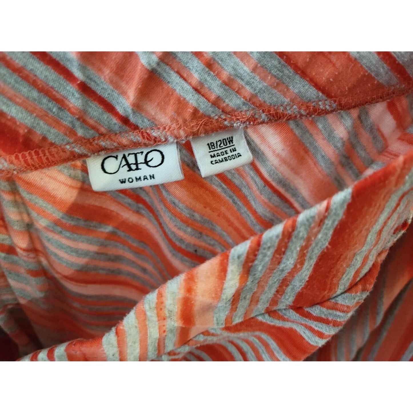 Cato Women Skirt 18W 20W Plus Pull On Maxi Red Stripe Casual Stretchy Straight