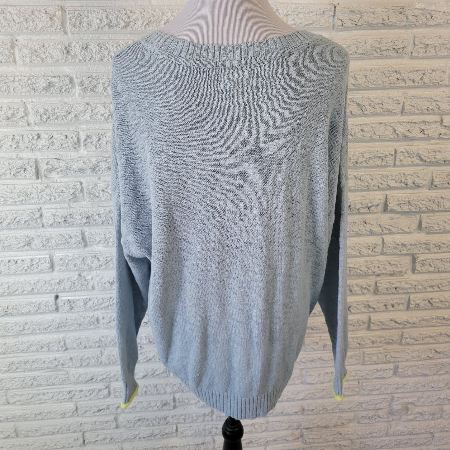 Lou Grey Womens Sweater Extra Large XL Asymmetric Comfy Blue Jaguar Cheetah