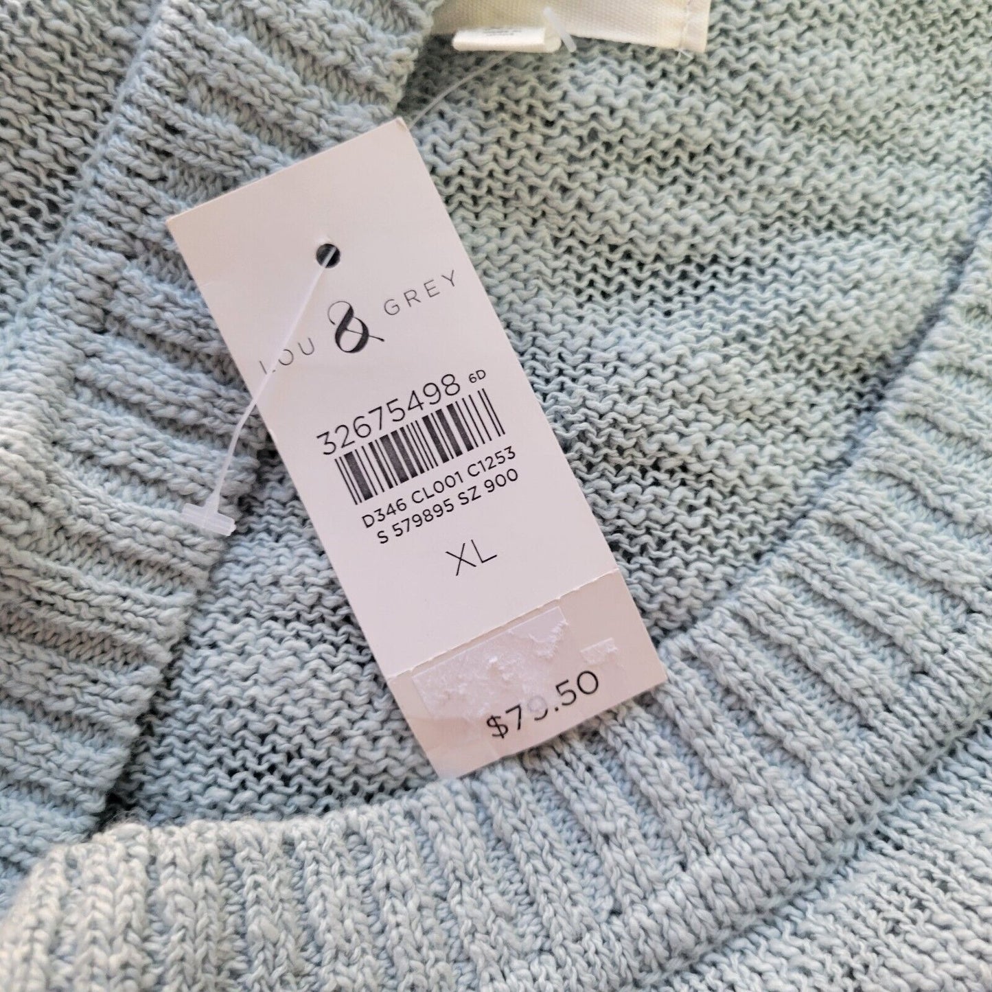 Lou Grey Womens Sweater Extra Large XL Asymmetric Comfy Blue Jaguar Cheetah