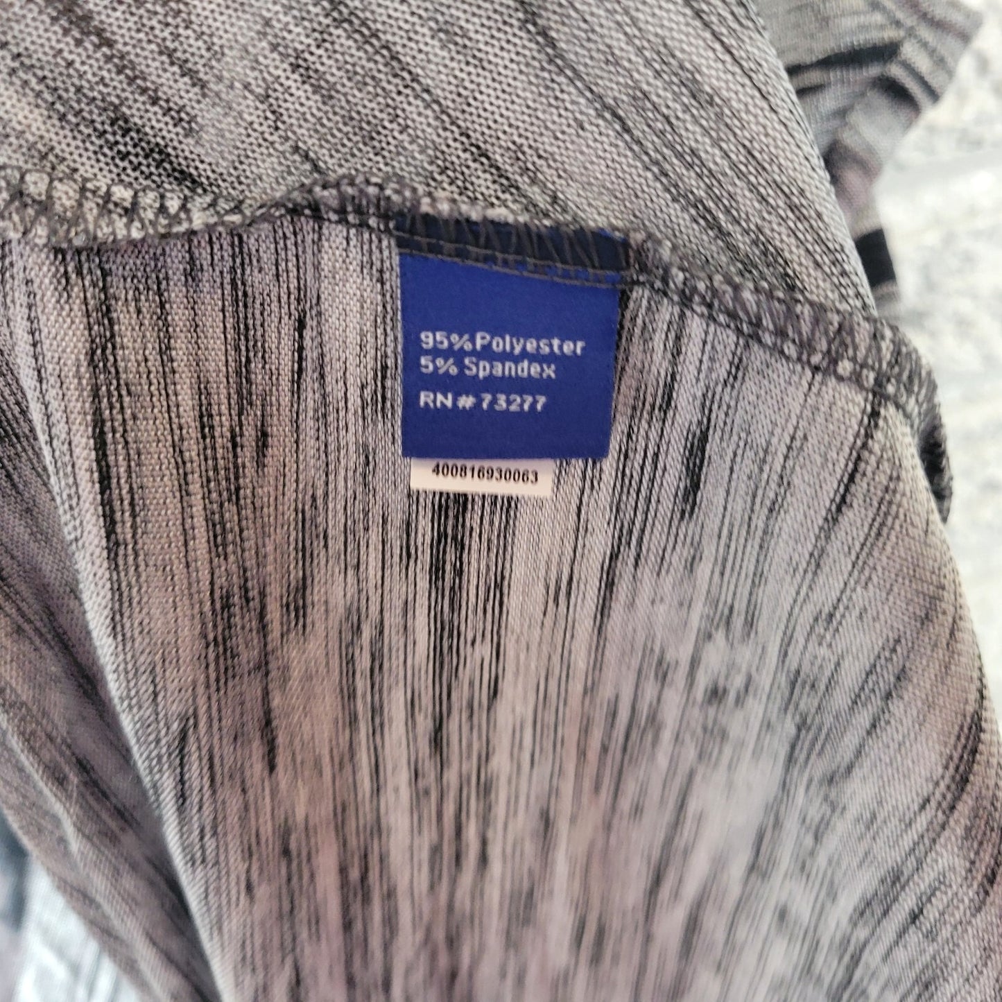 Apt 9 Womens Top Extra Large XL Tank Silver Black Watercolor Knit Asymmetric