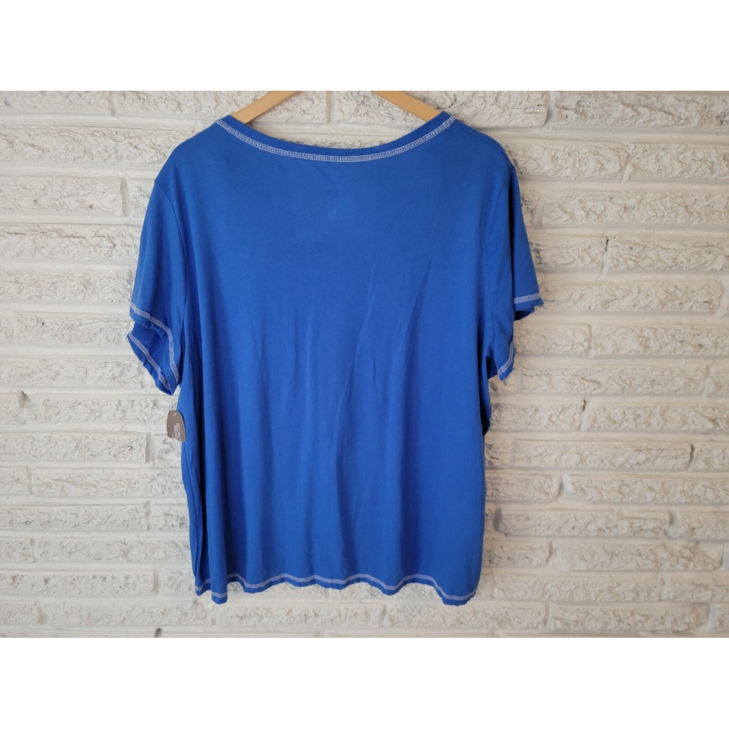 Secret Treasures Women Top 3X Plus Pajama RV Camper Blue Cotton Blend Lounge