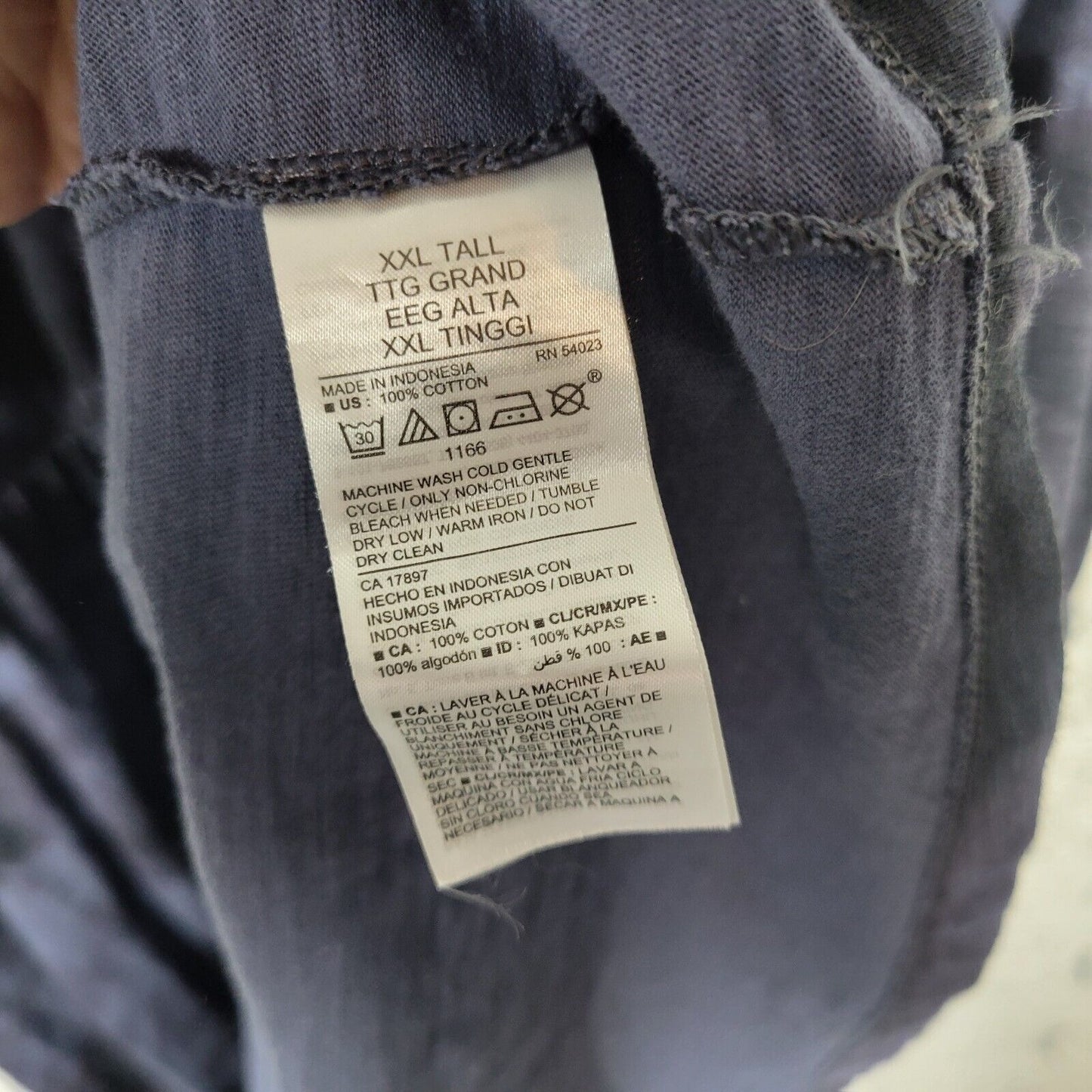 Old Navy Womens Dress XXL Tall Short Sleeve Blue Black Tie Dye Cotton Comfy