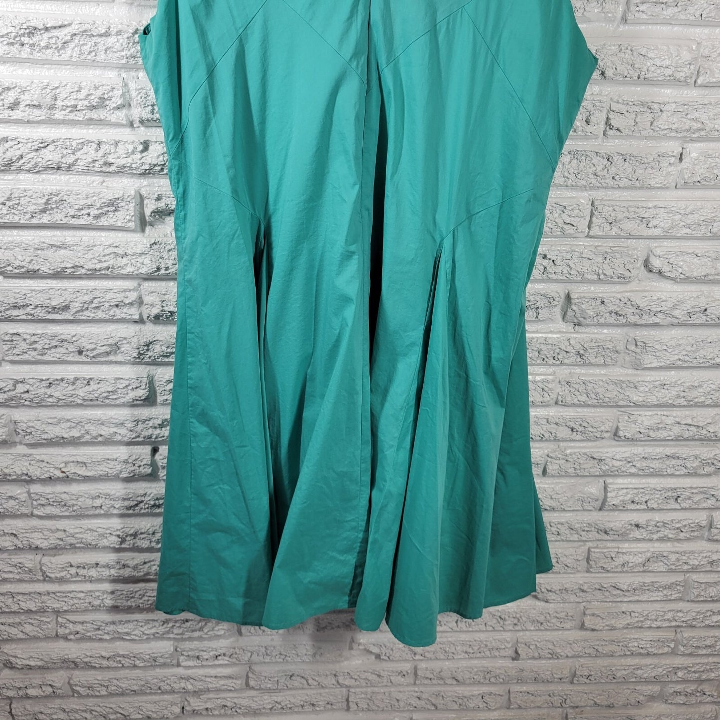 Jessica London Women Dress 18 Sleeveless Fit Flare Blue Pleated Zip Casual Lined