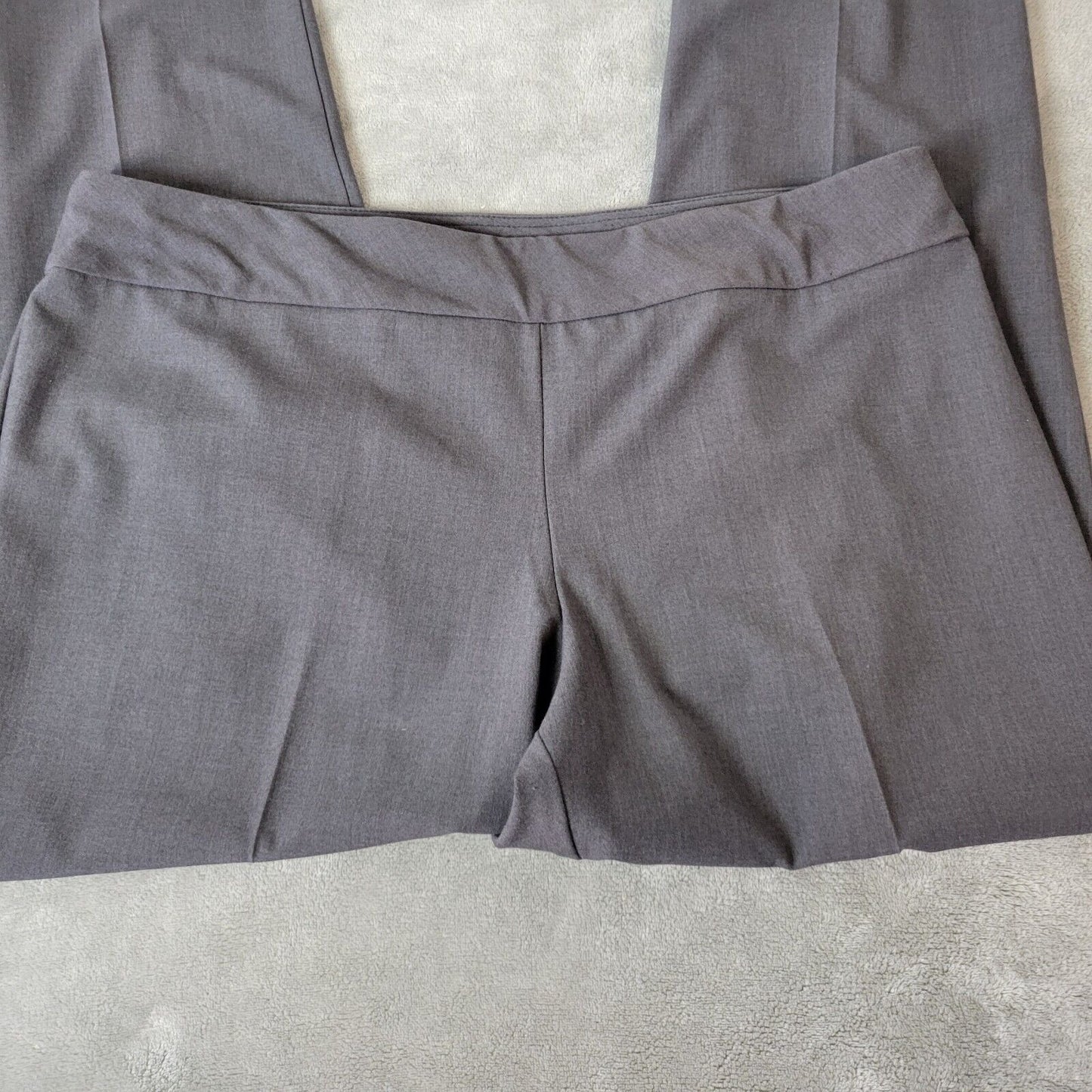 Dress Barn Women Pants 18 Plus Pull On Straight Leg Gray Poly Blend Office Comfy
