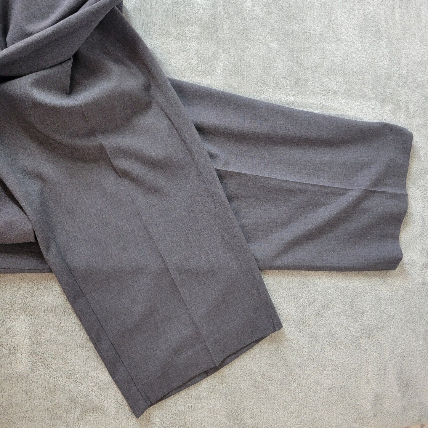 Dress Barn Women Pants 18 Plus Pull On Straight Leg Gray Poly Blend Office Comfy