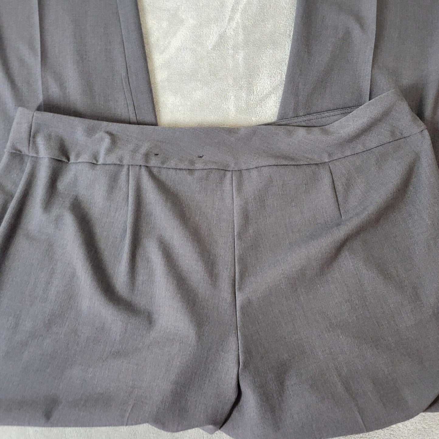 Dress Barn Women Pants 18 Plus Pull On Straight Leg Gray Poly Blend Office Comfy