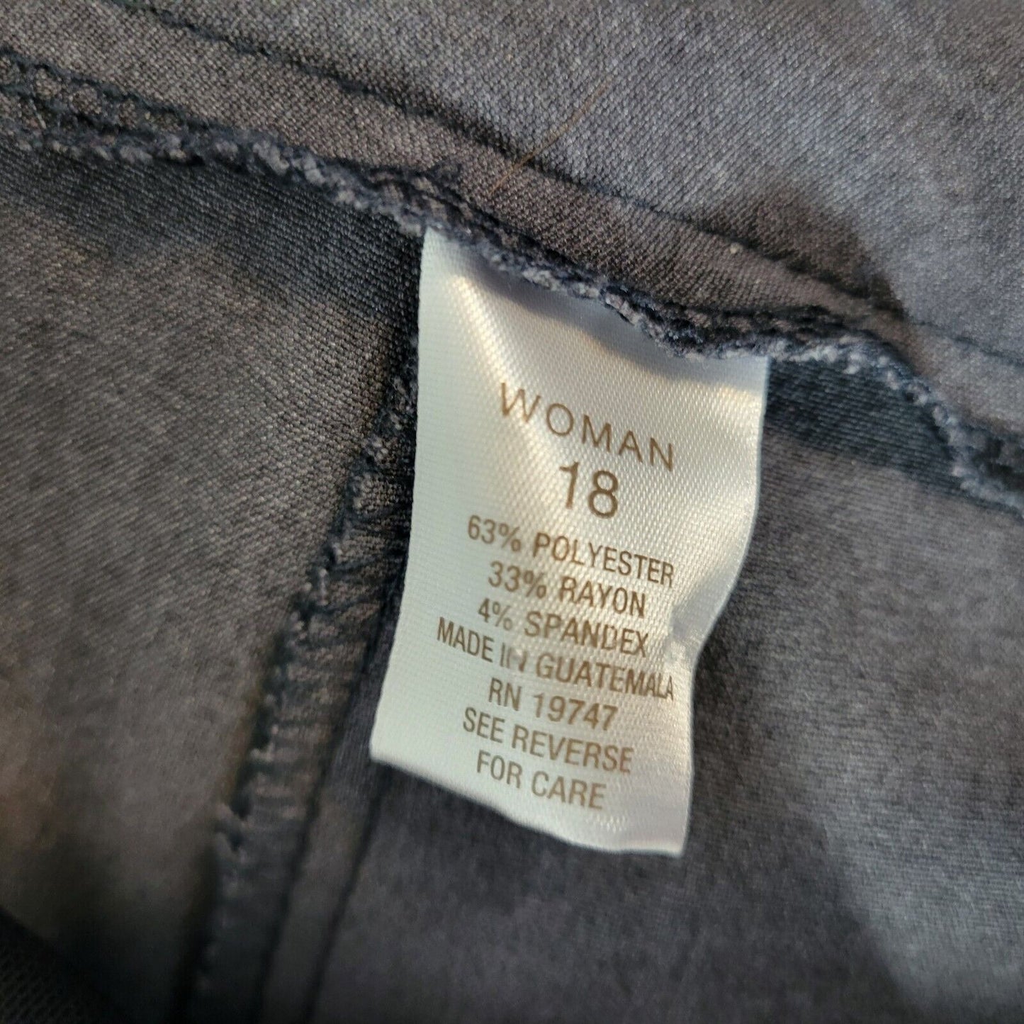 Dress Barn Women Pants 18 Plus Pull On Straight Leg Gray Poly Blend Office Comfy