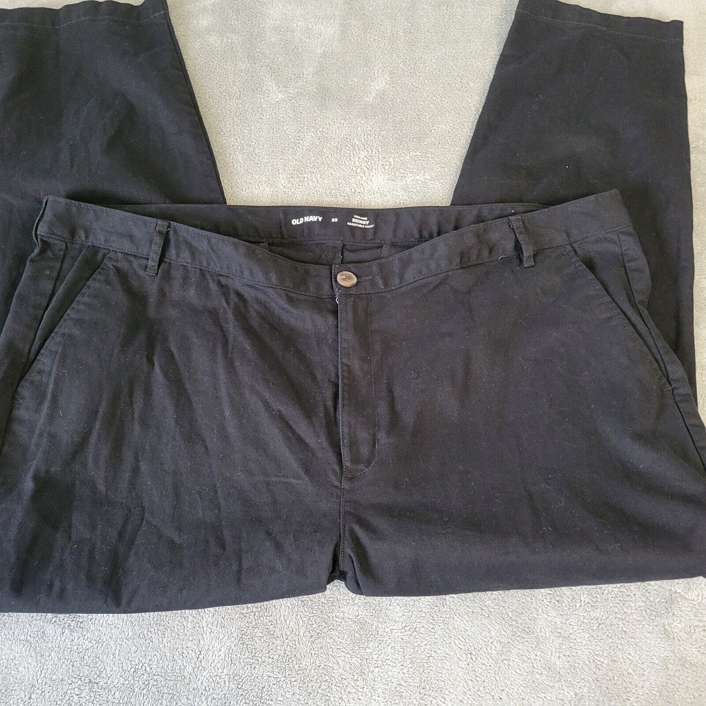 Old Navy Women Pants 22 Plus Skinny Cropped Black Zip Fly Adjustable Waist Comfy