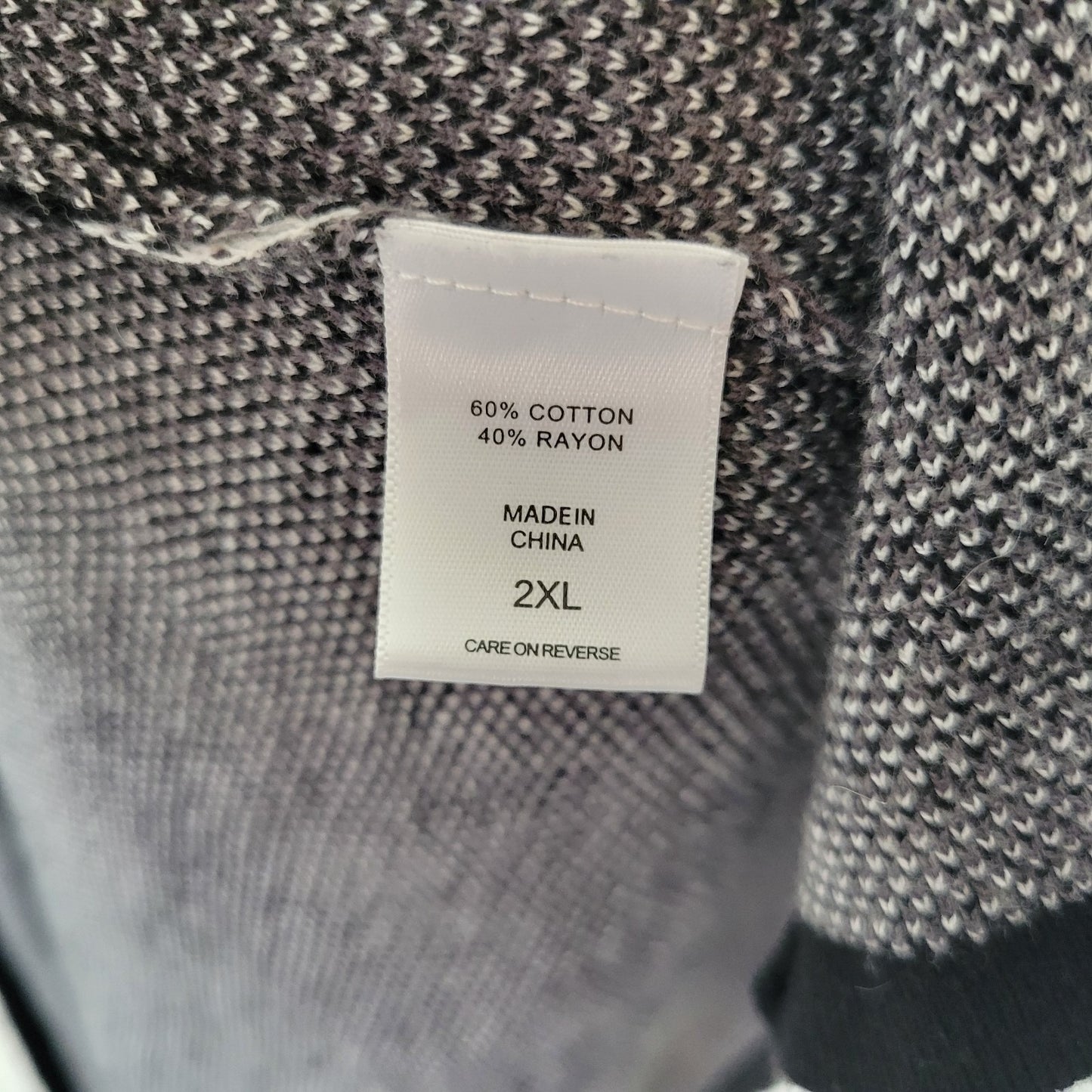 New York Co Womens Sweater 2XL Plus Cardigan Open Pockets Gray Camouflage Knit