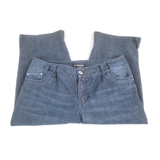 Lane Bryant Womens Jeans 16 Capri Straight Blue Denim Wash Zip Fly Cotton Blend