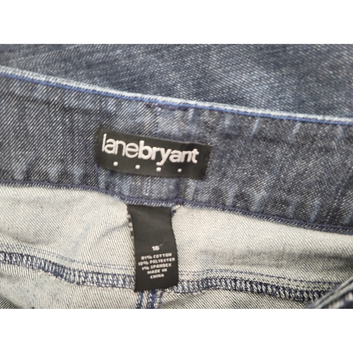 Lane Bryant Womens Jeans 16 Capri Straight Blue Denim Wash Zip Fly Cotton Blend
