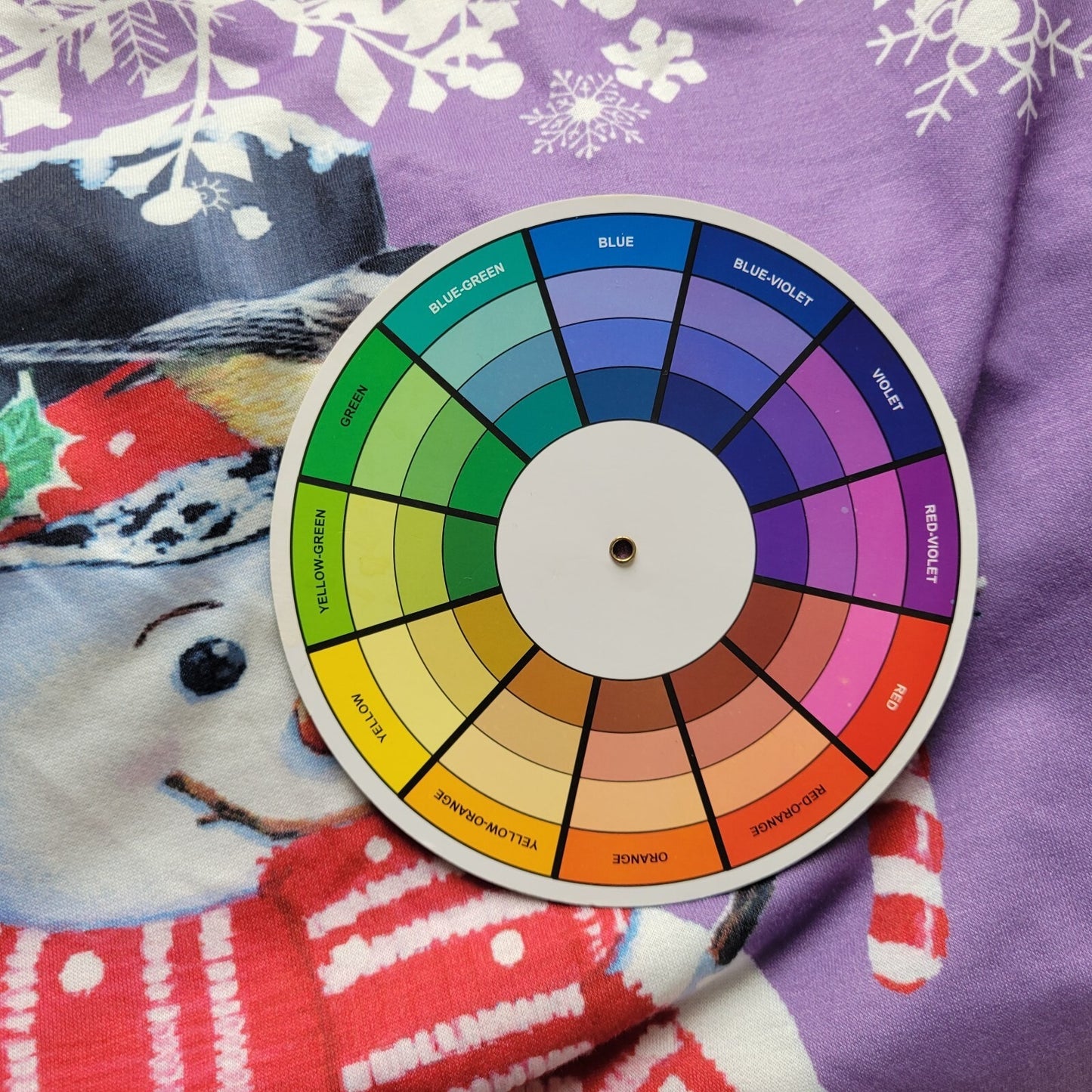 Christmas Womens Top 4XL Plus Tee Long Sleeve Snowman Purple Poly Blend