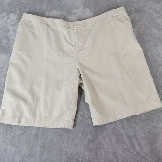 Coldwater Creek Womens Shorts Natural Fit Beige 20 Plus Lightweight Zip Fly