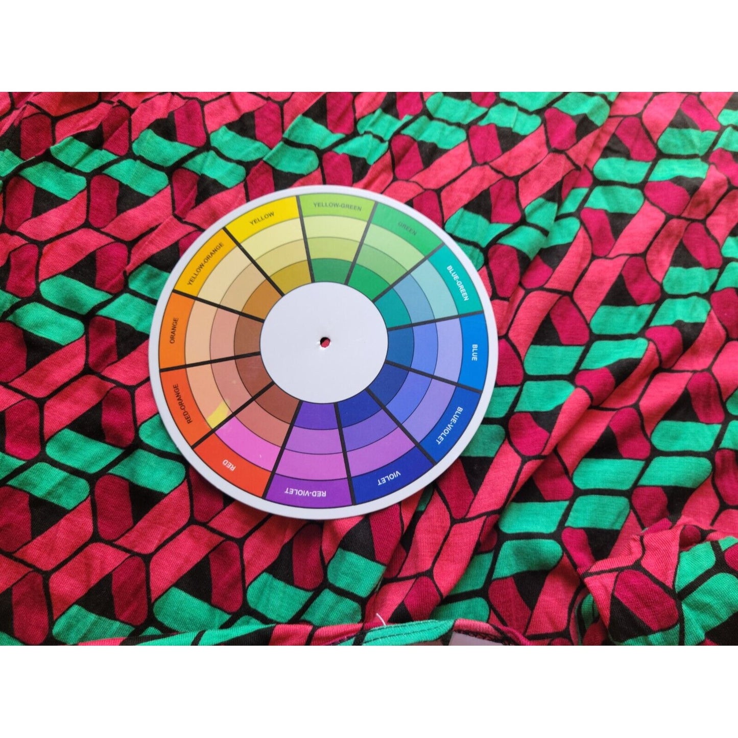 Lularoe Womens Top 3XL Plus Tee Short Sleeve Asymmetric Red Geometric Rayon