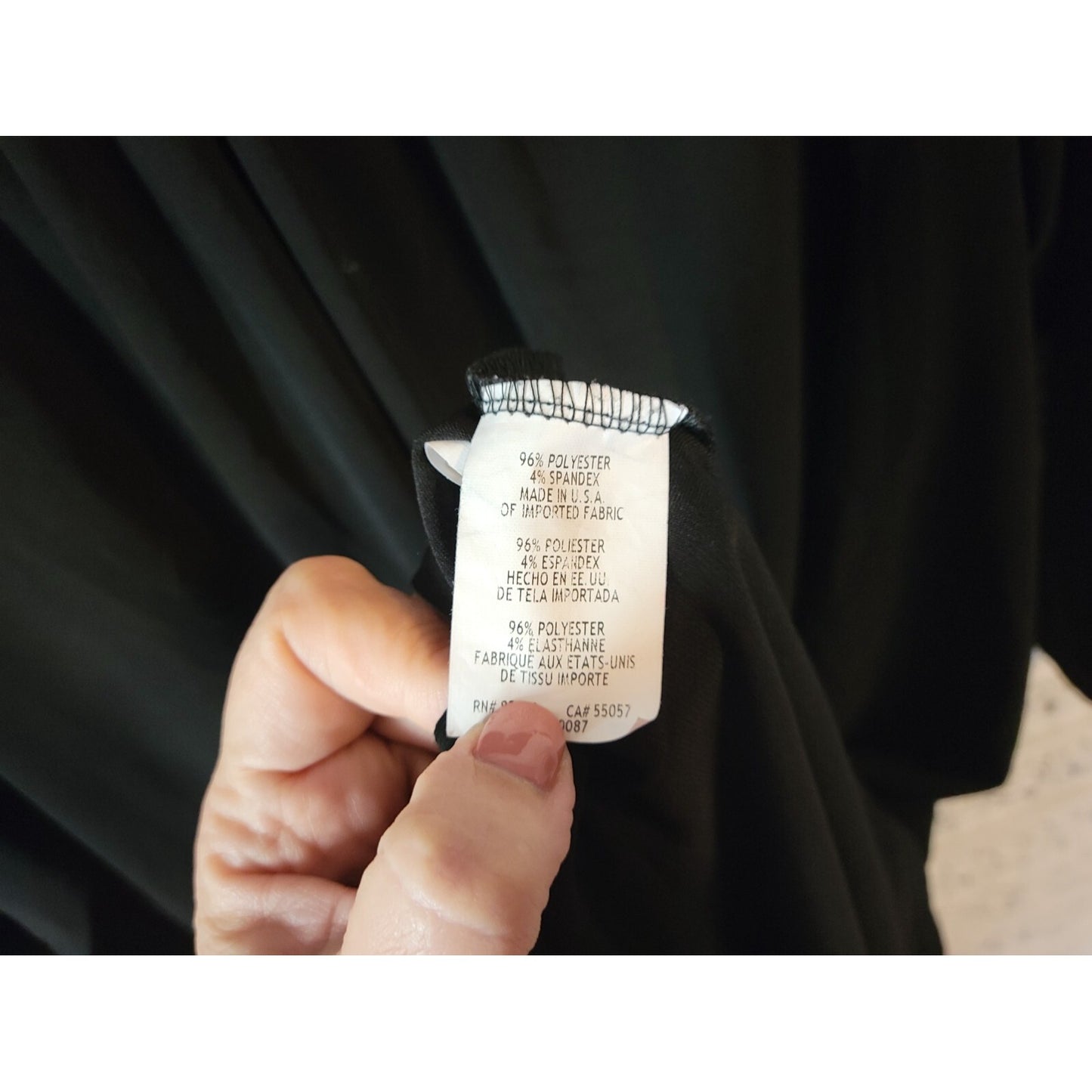 Tiana B Women Dress 2X Plus Long Sleeve Pleated Black Knee Length Career Casual