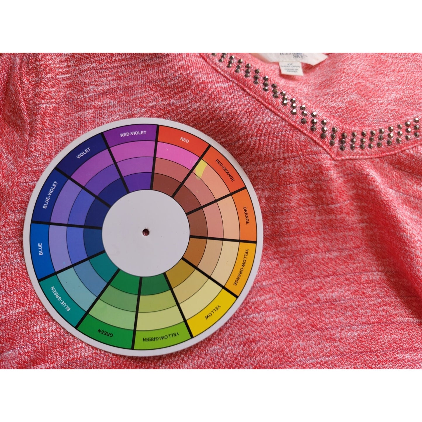 Terra Sky Women Top 1X Plus Tunic Cut Out Sleeves Pink Studded Metallic Thread