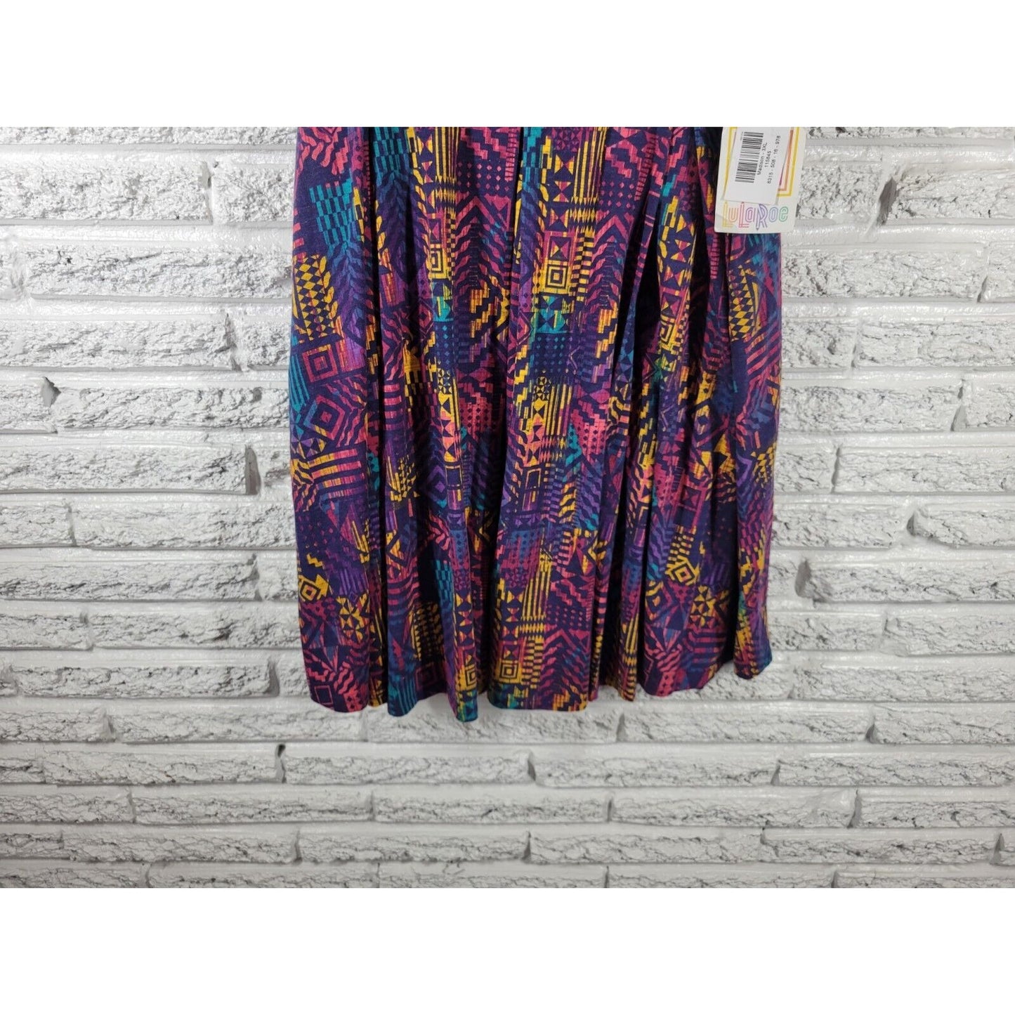 Lularoe Womens Skirt 3XL Plus Madison Mini Flare Red Geometric Casual Pleated