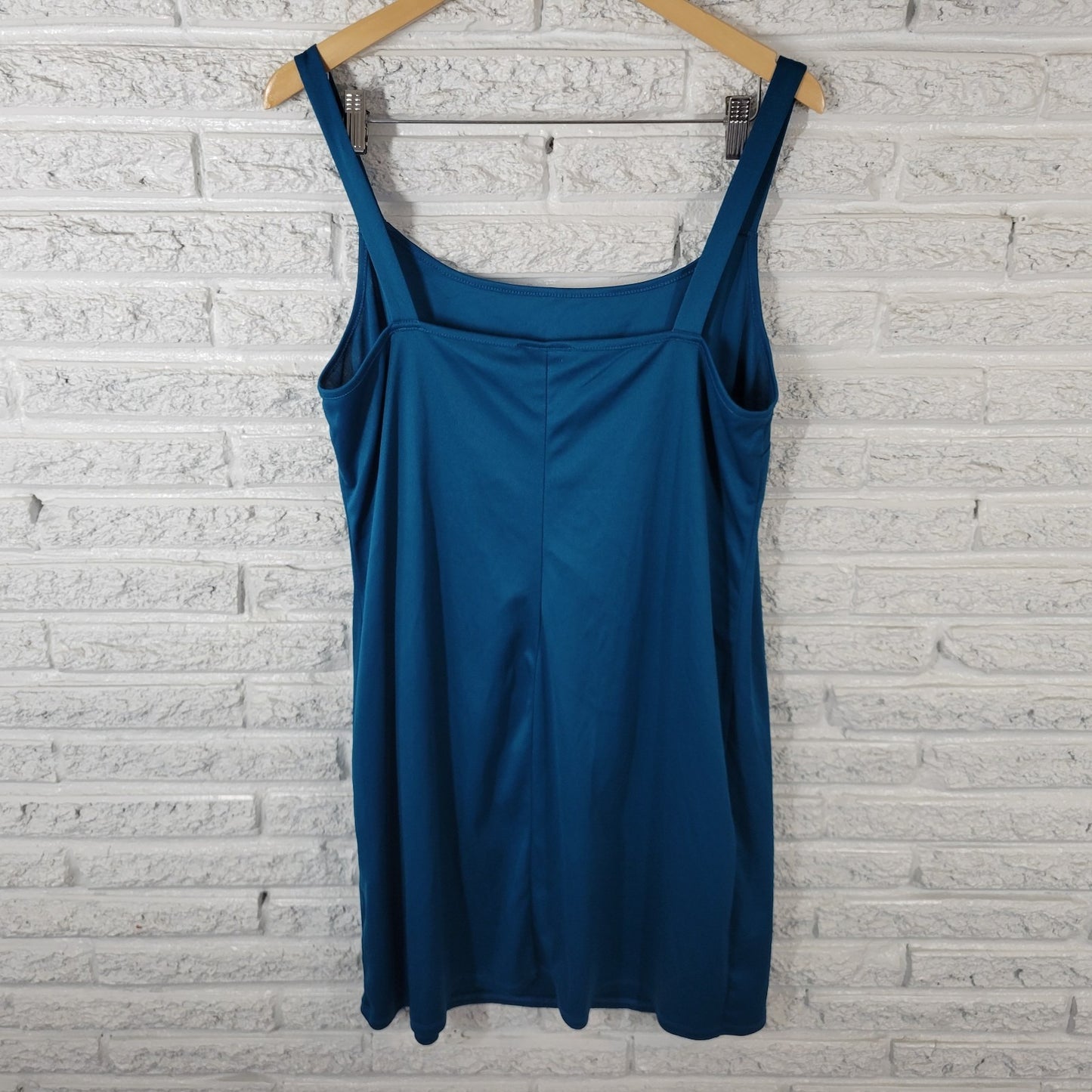 AGB Dresses Womens Dress 18W Plus Slip Blue Spaghetti Strap Semi Sheer Polyester