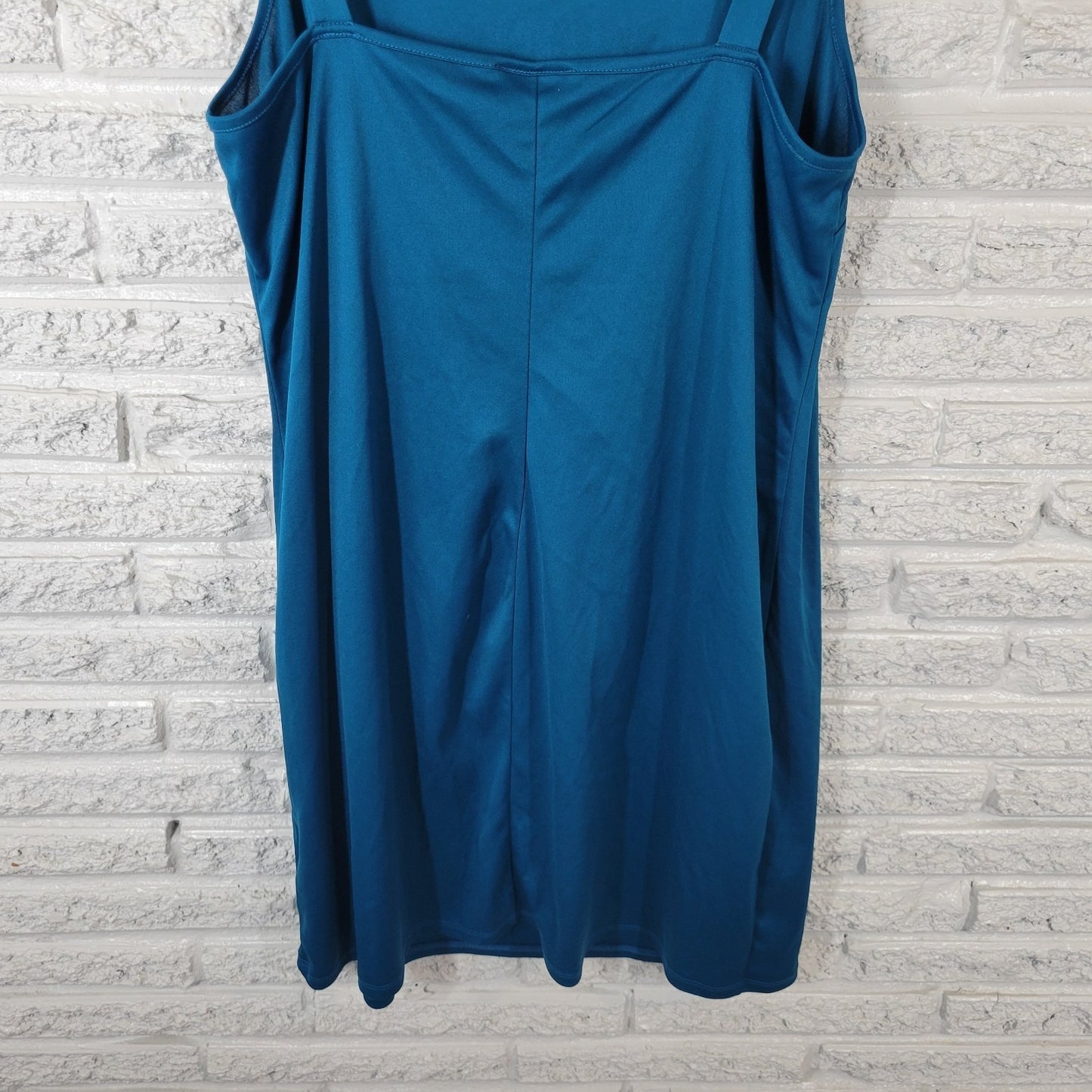 AGB Dresses Womens Dress 18W Plus Slip Blue Spaghetti Strap Semi Sheer Polyester