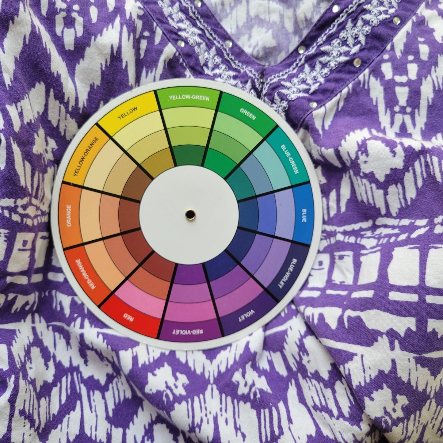 Erika Womens Top 1X Plus 3/4 Sleeve Purple Geometric Embroider Rhinestone Casual