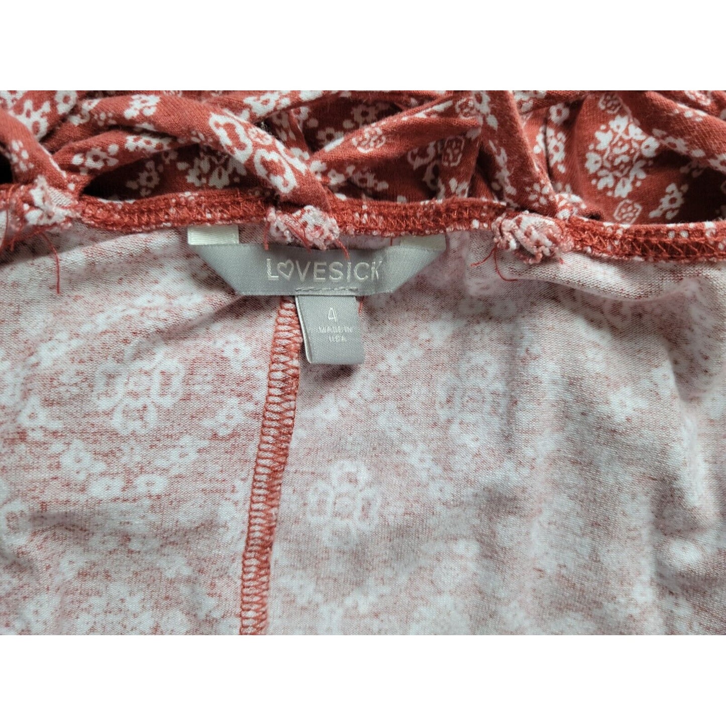 Torrid Lovesick Womens Top 4X Tank Criss Cross Brown Motif Boho Spaghetti Strap