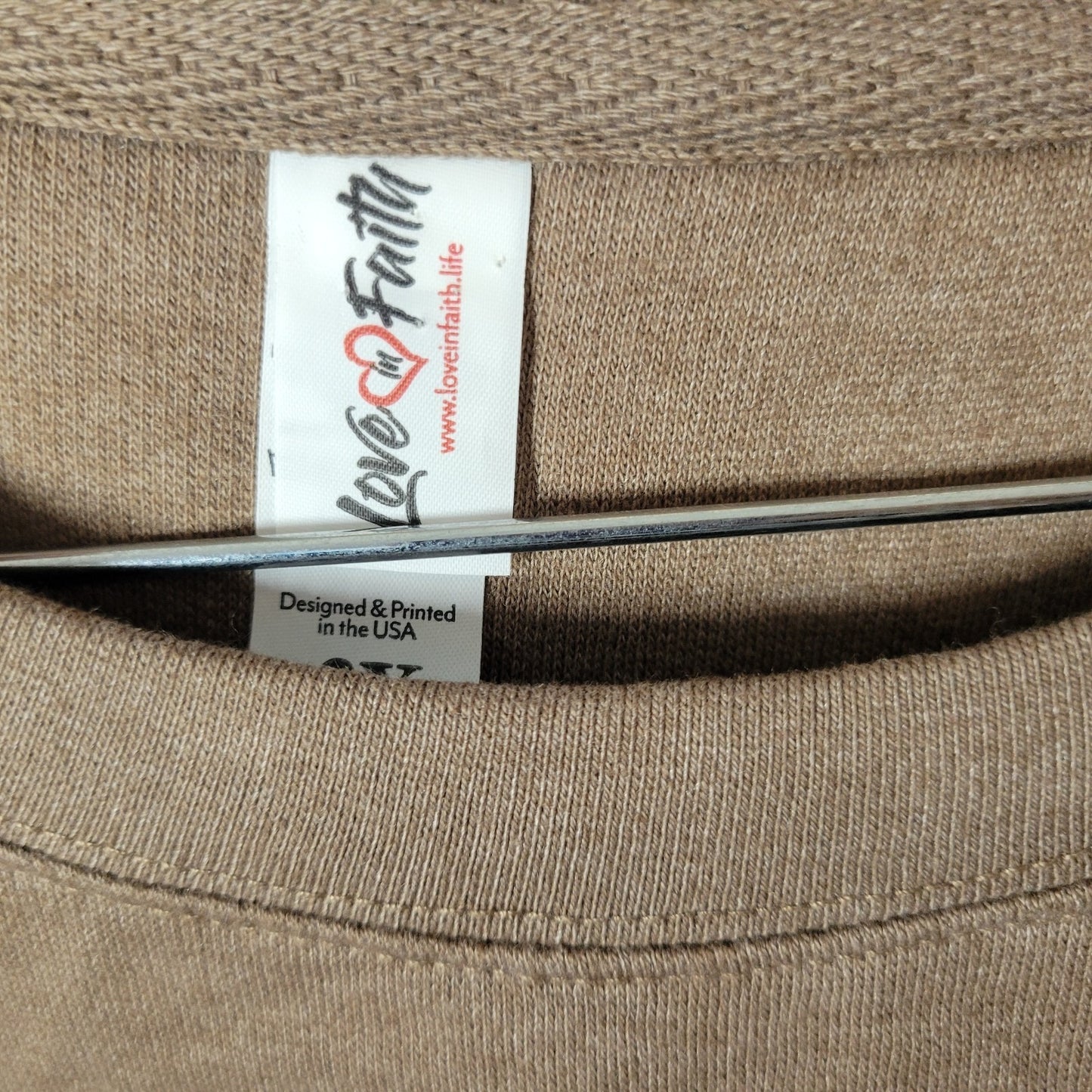 Love in Faith Womens Sweatshirt 3X Plus Oversized Brown You Are Enough Comfy