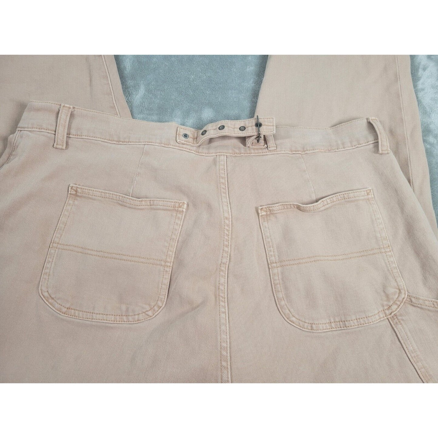 Old Navy Women Jeans 20 Plus Crop Straight Leg Beige Denim Zip Fly Comfort Waist
