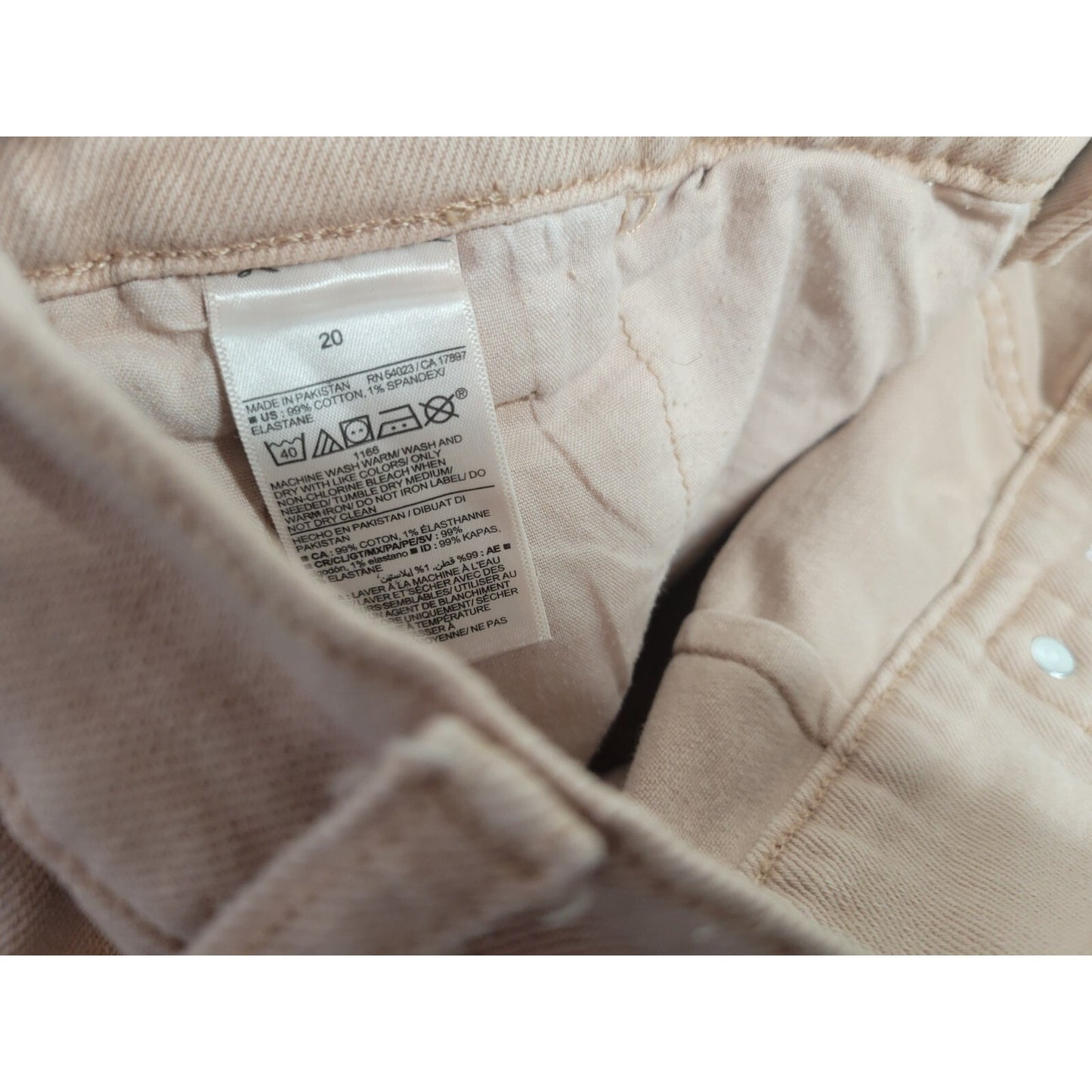 Old Navy Women Jeans 20 Plus Crop Straight Leg Beige Denim Zip Fly Comfort Waist