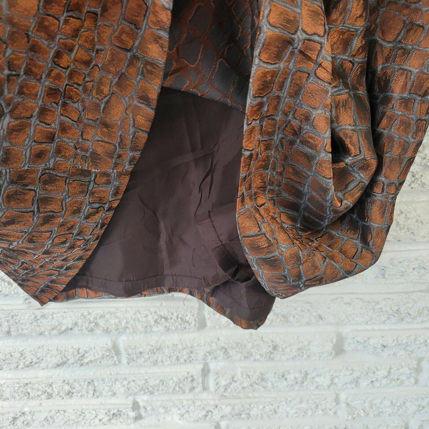 Justin Taylor Womens Skirt 24W Midi Pencil Straight Brown Animal Print Career