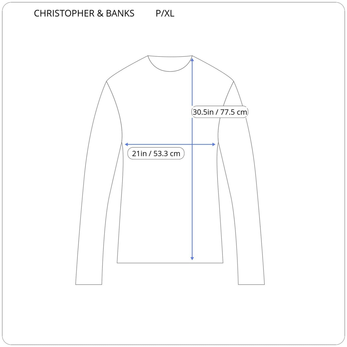 Christopher & Banks Womens Sweater PXL Pullover High Neck Blue Lightweight