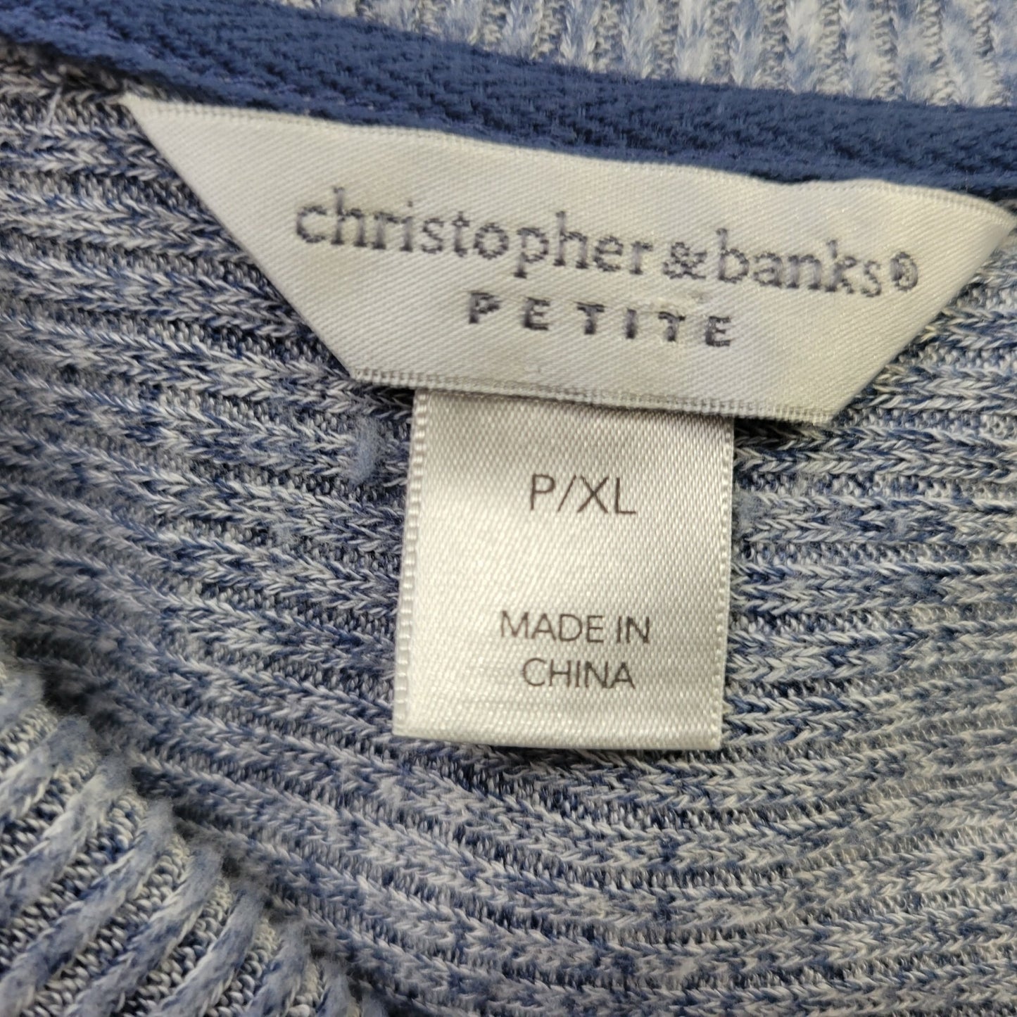 Christopher & Banks Womens Sweater PXL Pullover High Neck Blue Lightweight