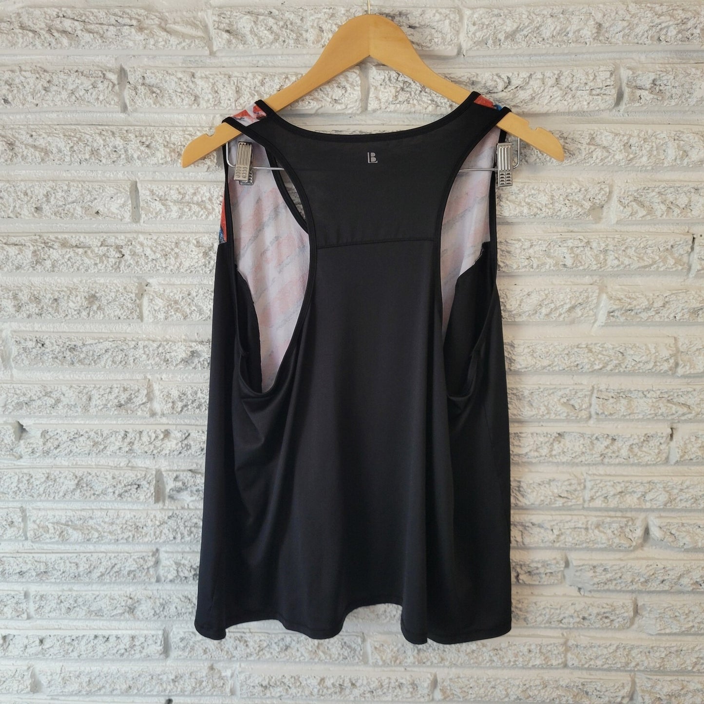 Fourth of July B Active Womens Top 22 24 Plus Tank Racerback Black Red Patriotic