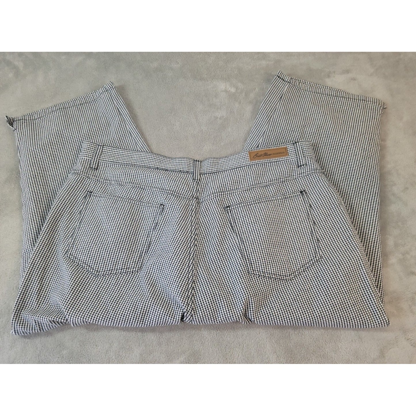 Bill Blass Women Jeans 22W Plus Capri Black Houndstooth Easy Fit Zip Fly Cotton