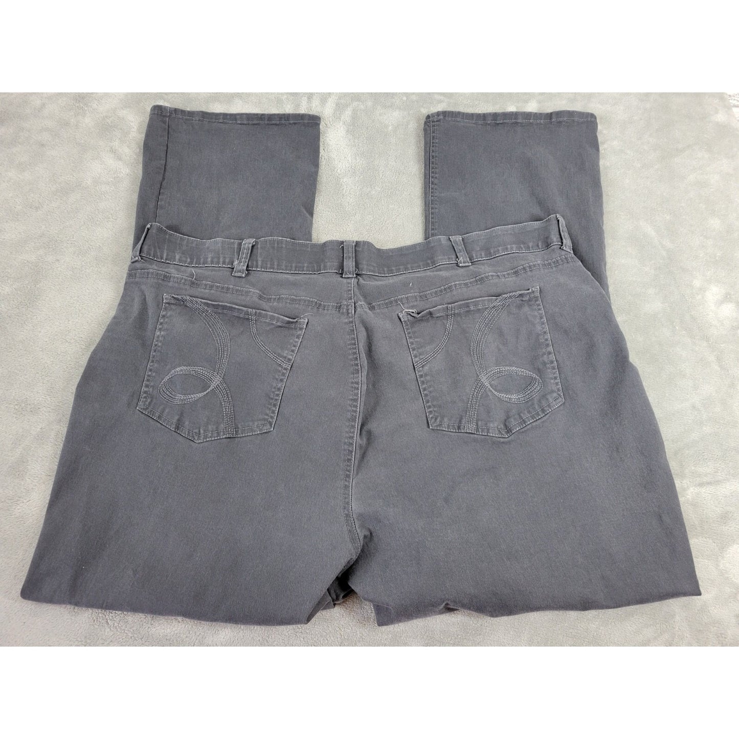 Riders Lee Womens Jeans 26W Boot Cut Dark Gray Denim Cotton Blend Elastic Waist