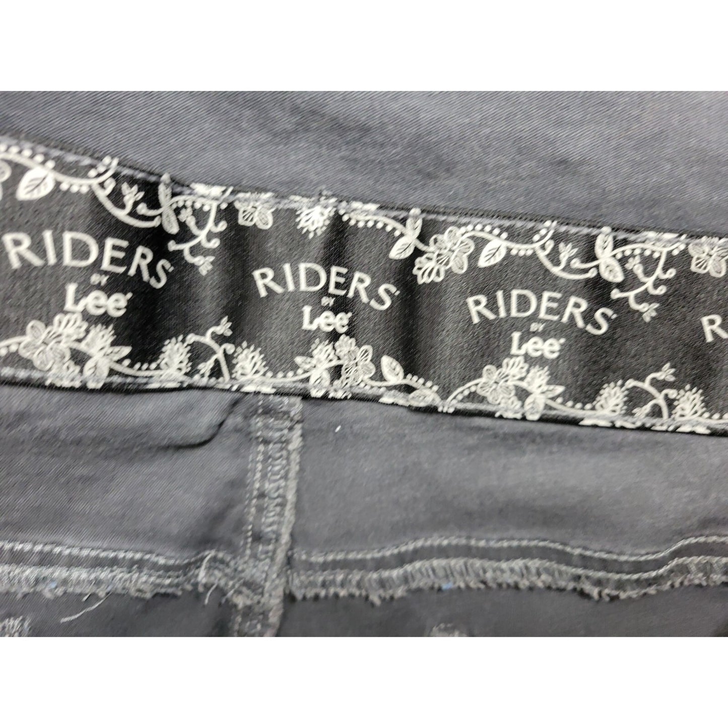 Riders Lee Womens Jeans 26W Boot Cut Dark Gray Denim Cotton Blend Elastic Waist