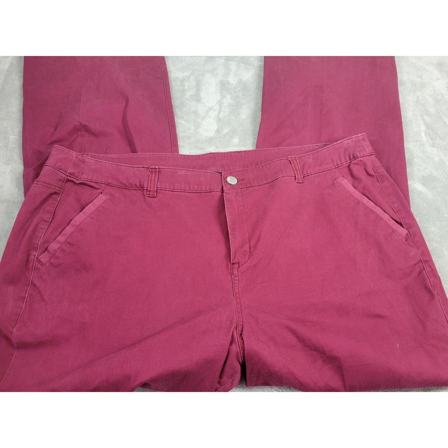 Lane Bryant Womens Jeans 26 Straight Leg Burgundy Soft Denim Zip Fly Comfort